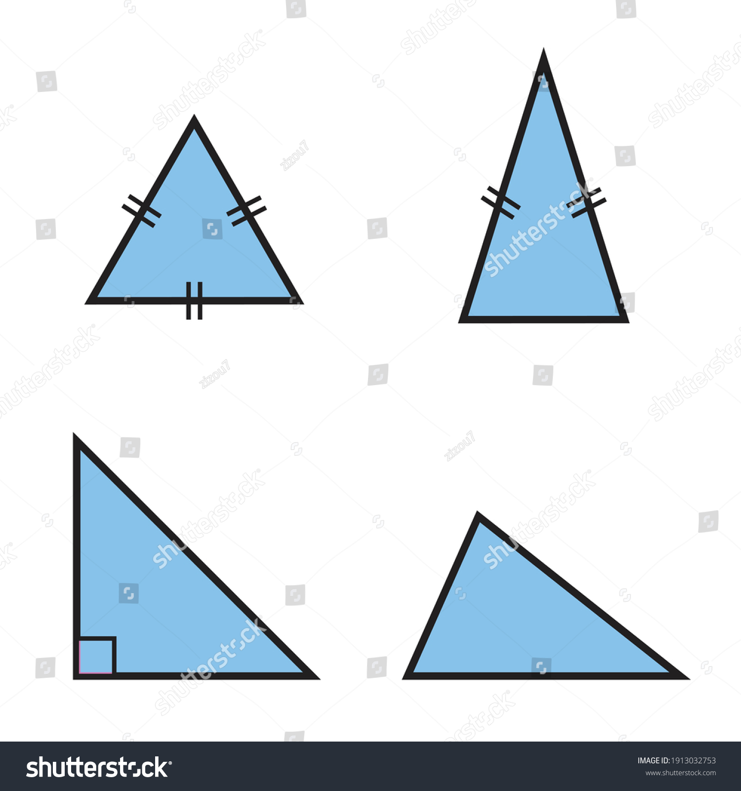 Types Triangles Geometric Shapes Triangle Stock Vector (Royalty Free ...