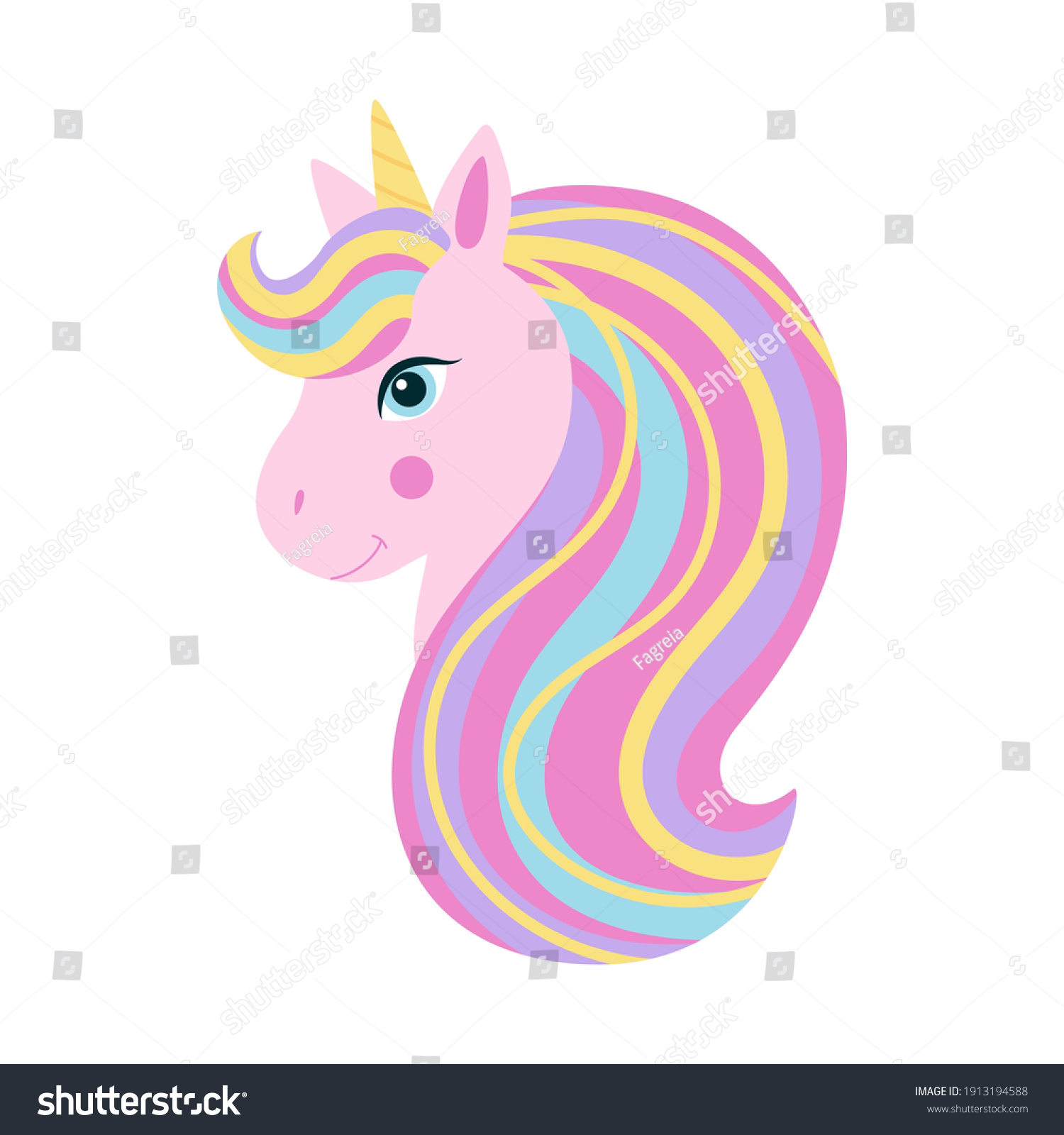 10,856 Unicorn With Rainbow Hair Images, Stock Photos & Vectors ...