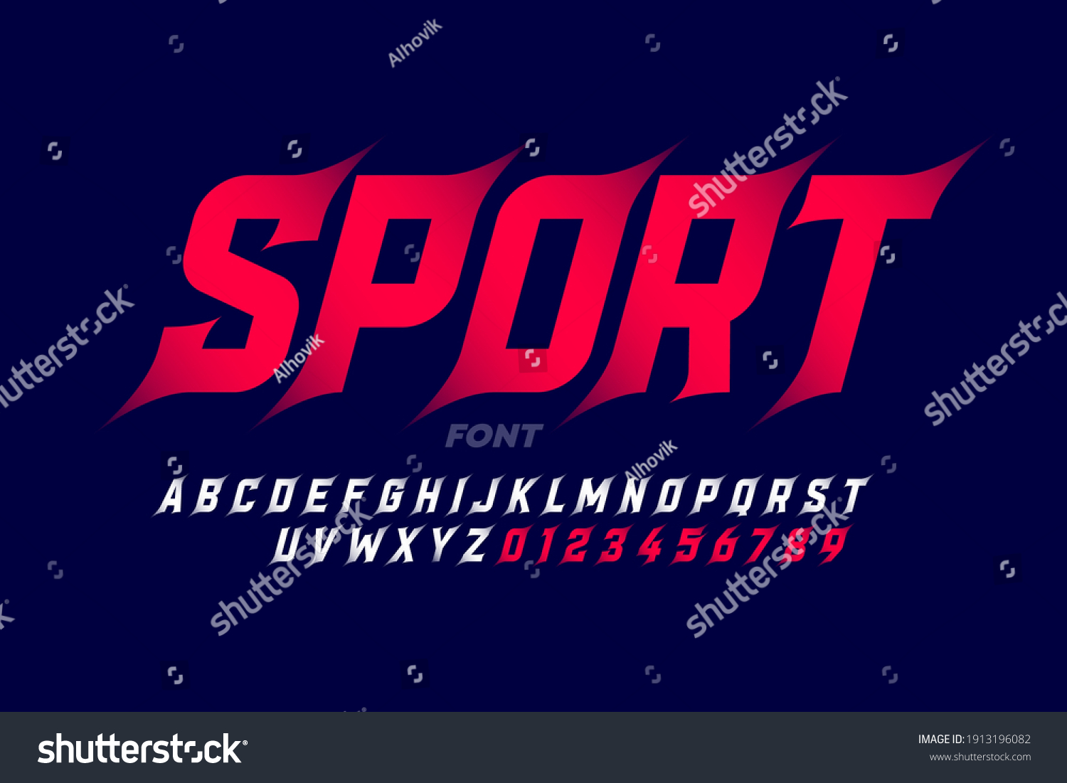 Sport Style Font Alphabet Letters Numbers Stock Vector (Royalty Free ...