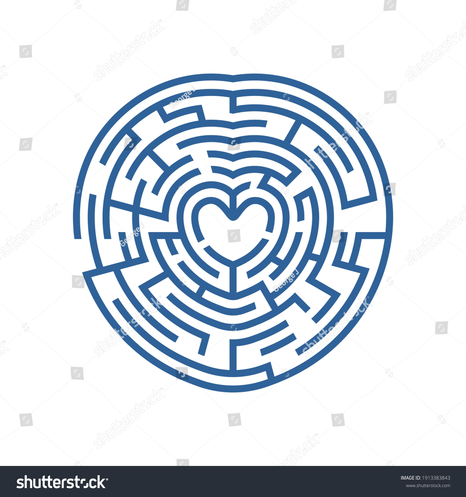 Abstract Heart Maze Heart Shaped Labyrinth Stock Vector Royalty Free 1913383843 Shutterstock 3333