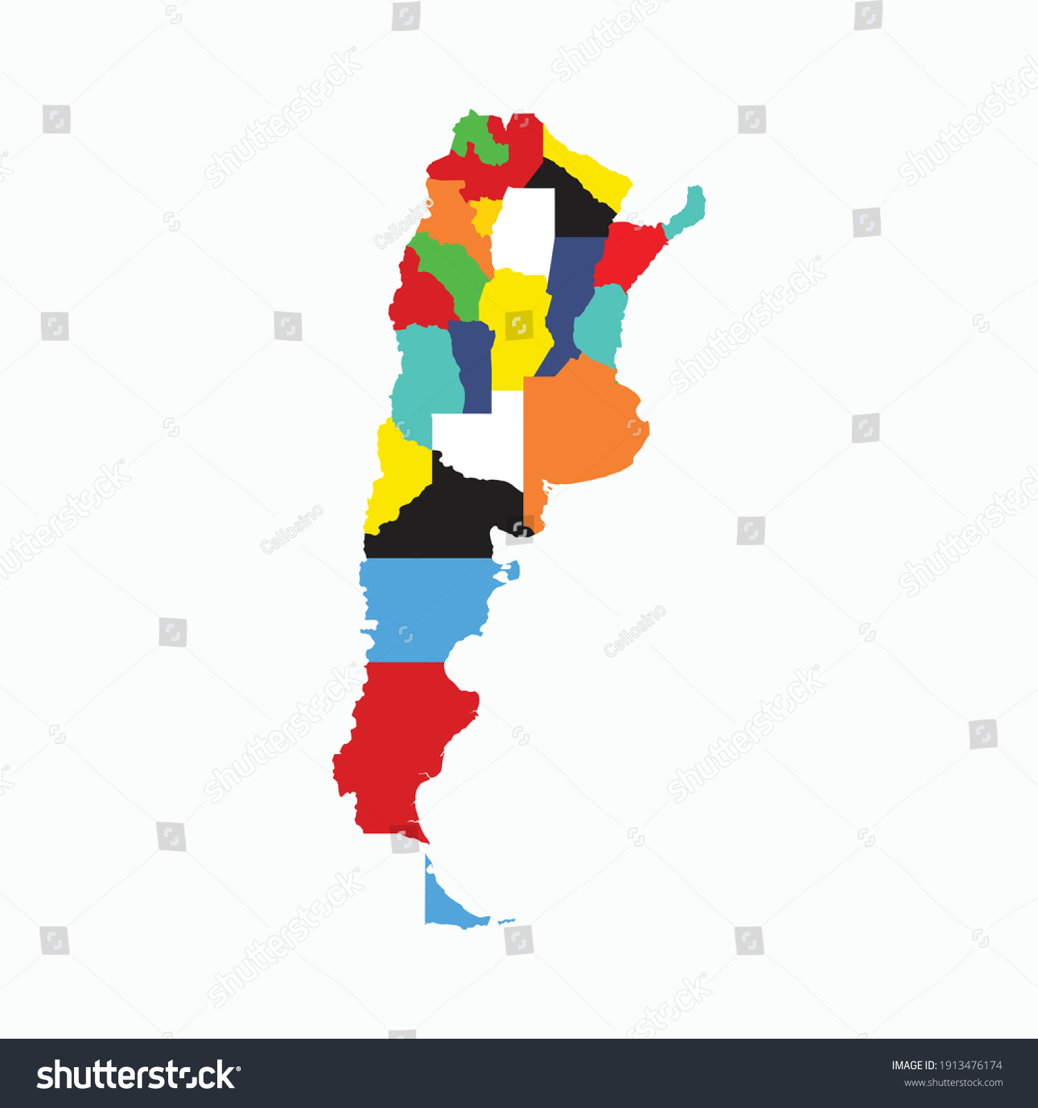 Pop Art Argentina Map Editable Eps Stock Vector (Royalty Free ...