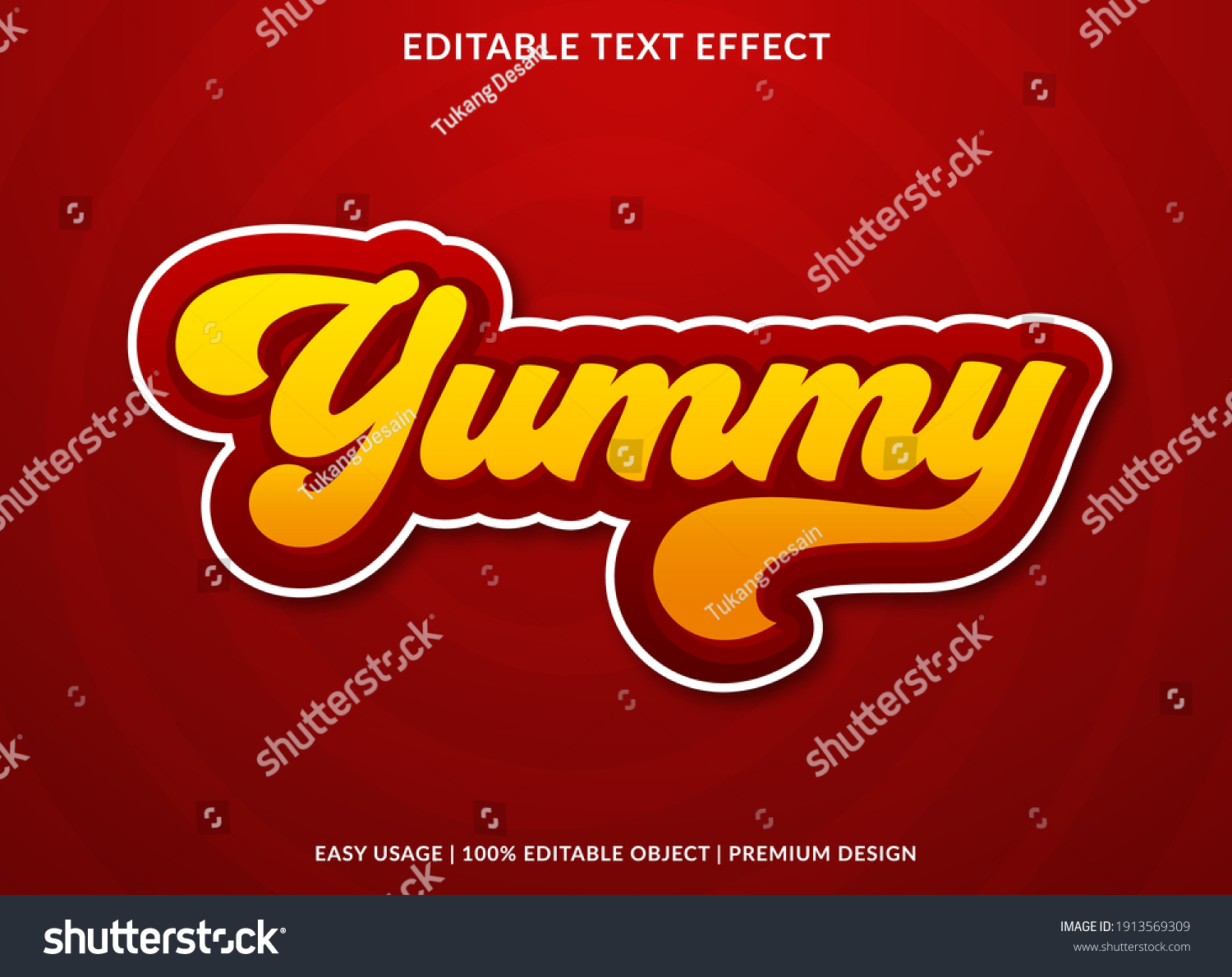 Yummy Text Effect Template Bold Style Stock Vector (Royalty Free ...