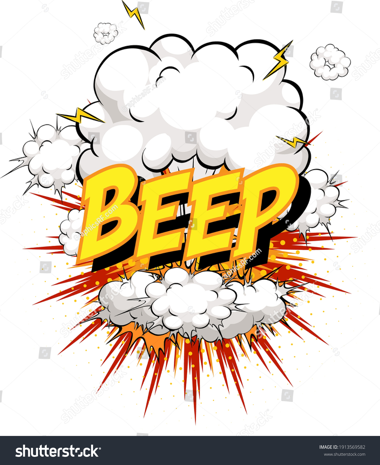 Word Beep On Comic Cloud Explosion Stock Vector (Royalty Free ...