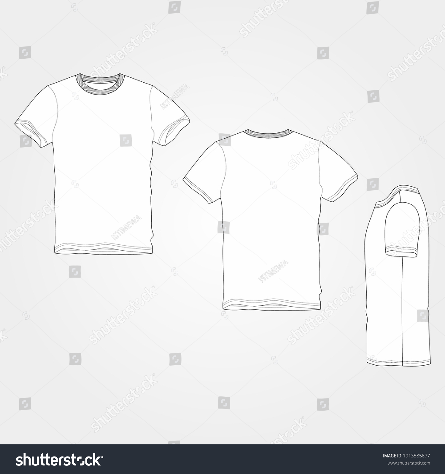 Tshirt Henley Vector Outline Template Front Stock Vector (Royalty Free ...