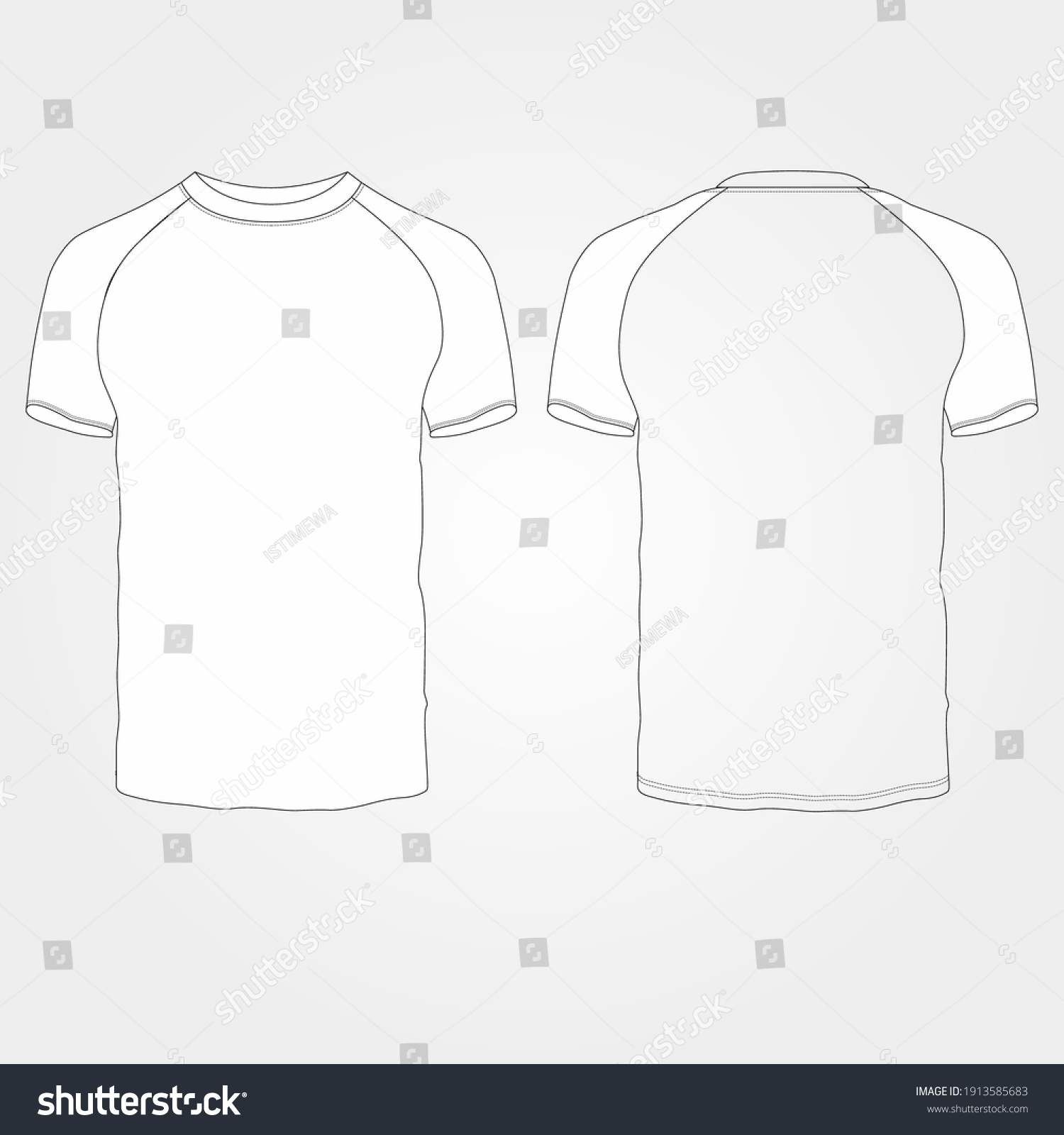 Tshirt Henley Vector Outline Template Front Stock Vector (Royalty Free ...