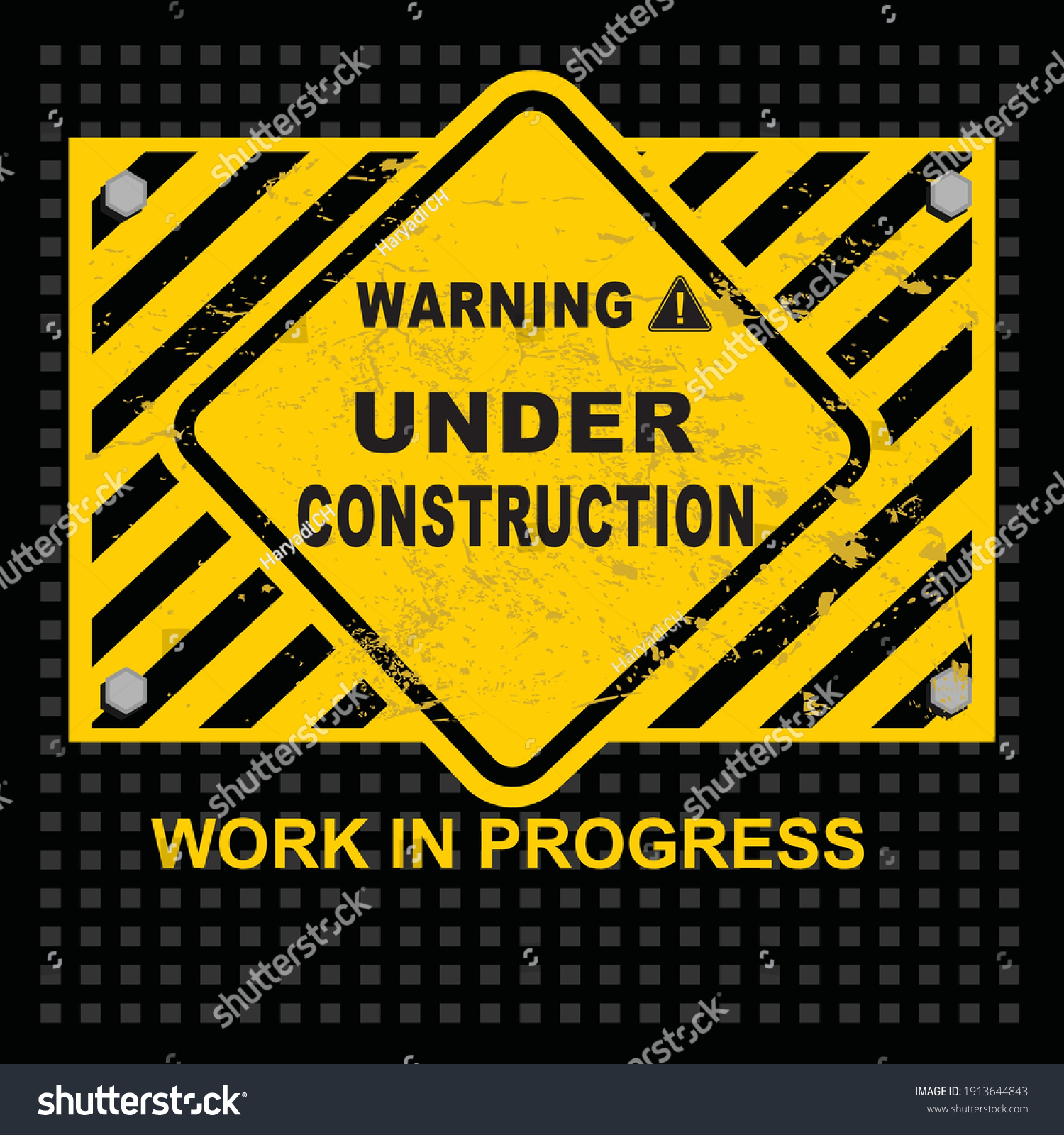 Under Construction Sign Work Progress Stock Vector (royalty Free 