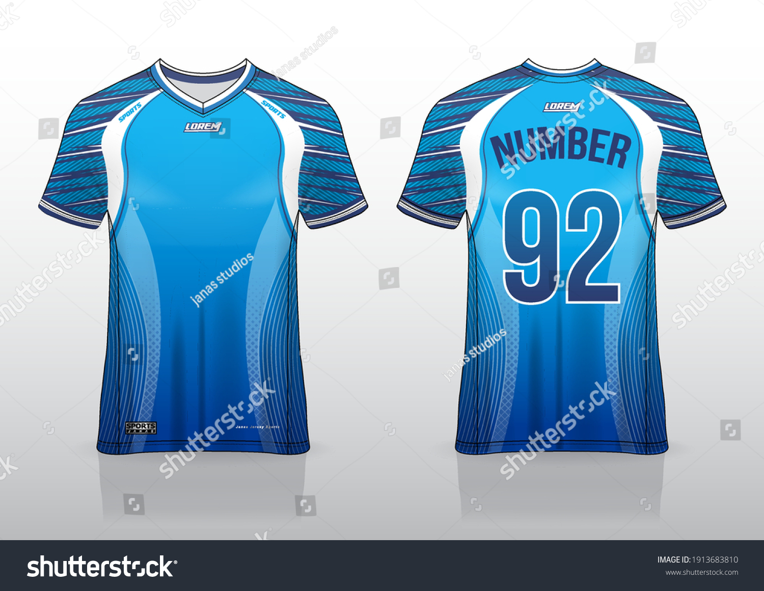 Tshirt Mockup Sport Shirt Template Design Stock Vector (Royalty Free ...