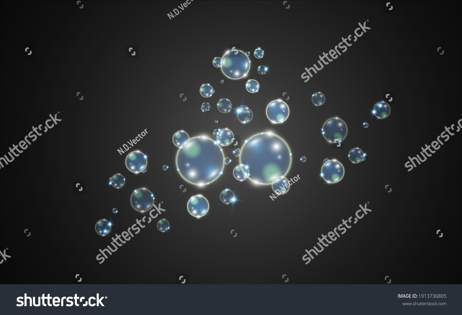White Beautiful Bubbles On Transparent Background Stock Vector (Royalty