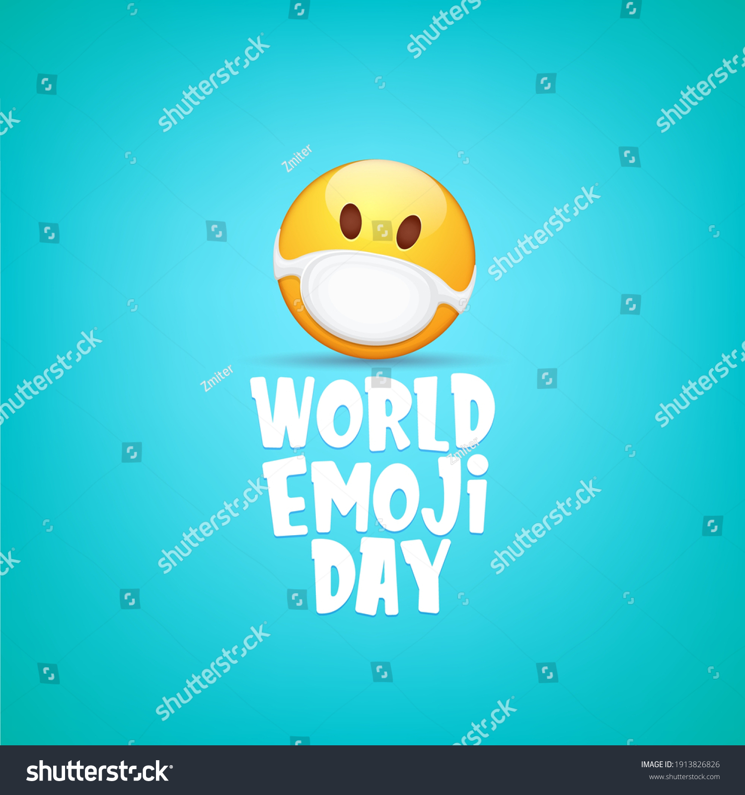 World Emoji Day Greeting Card Banner Stock Vector (Royalty Free