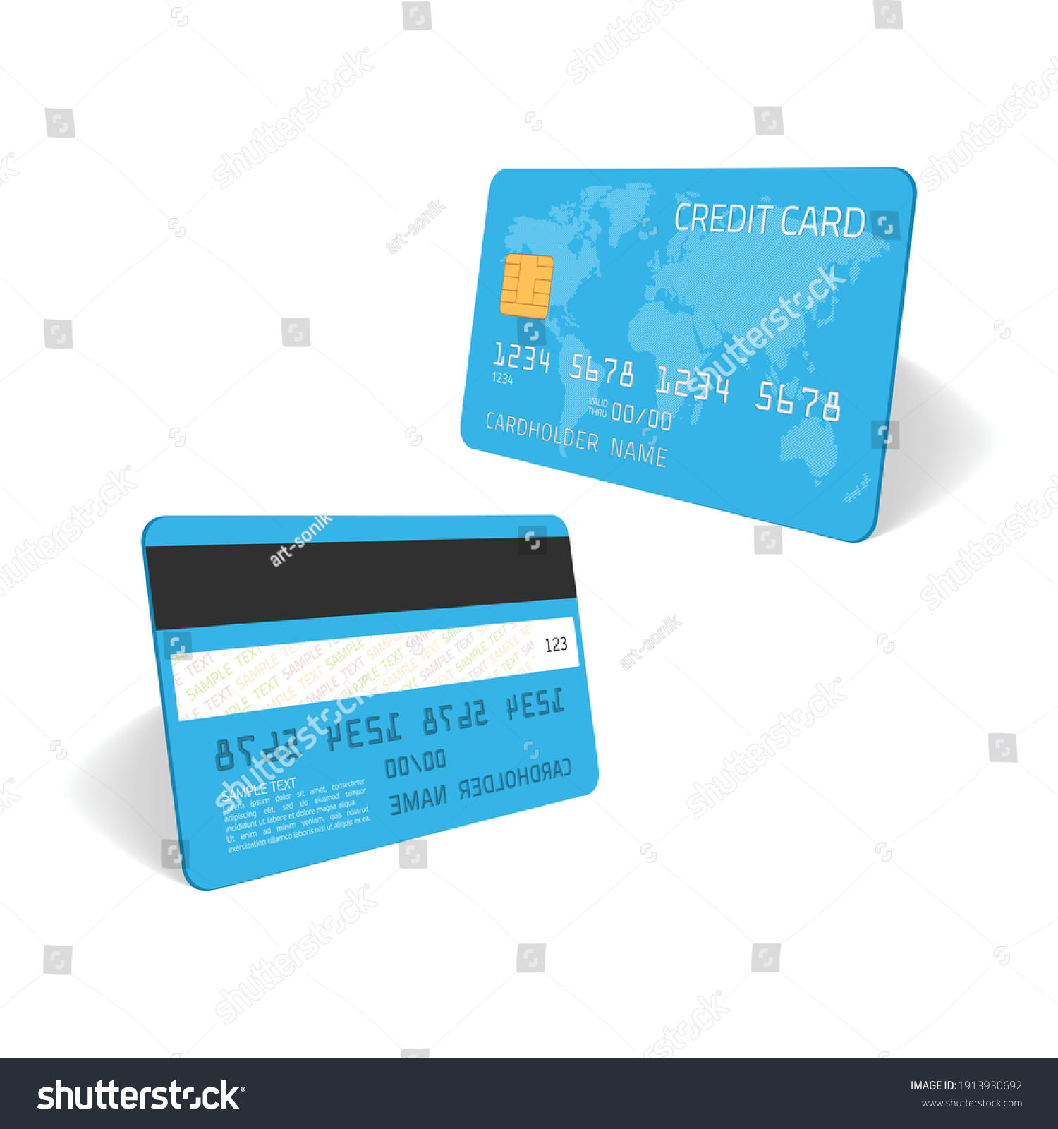 Mockup Credit Card Worlds Map Empty Stock Vector (Royalty Free ...