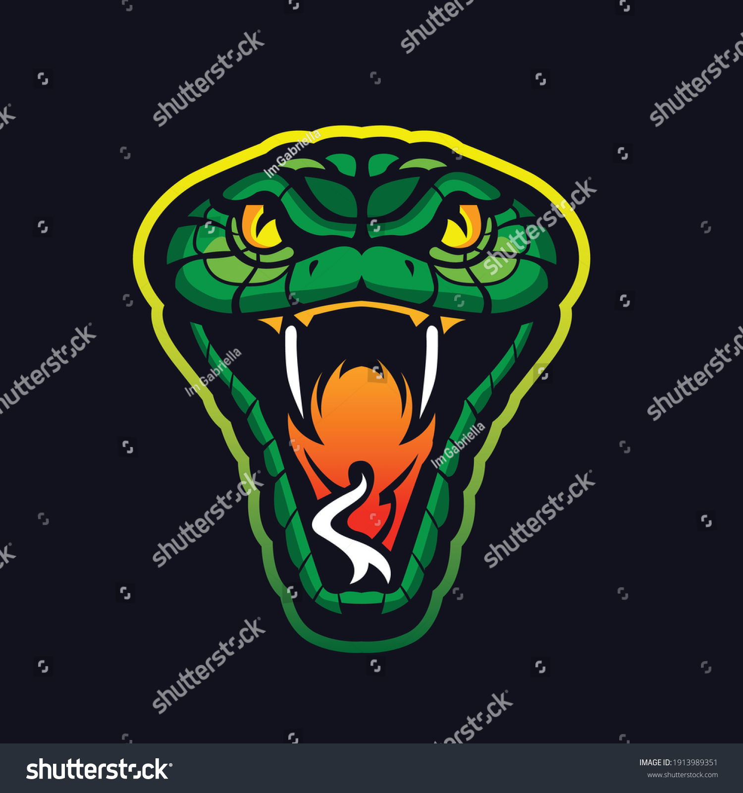 Super Cool Snake Head Mascot Logo Stock Vector (Royalty Free ...