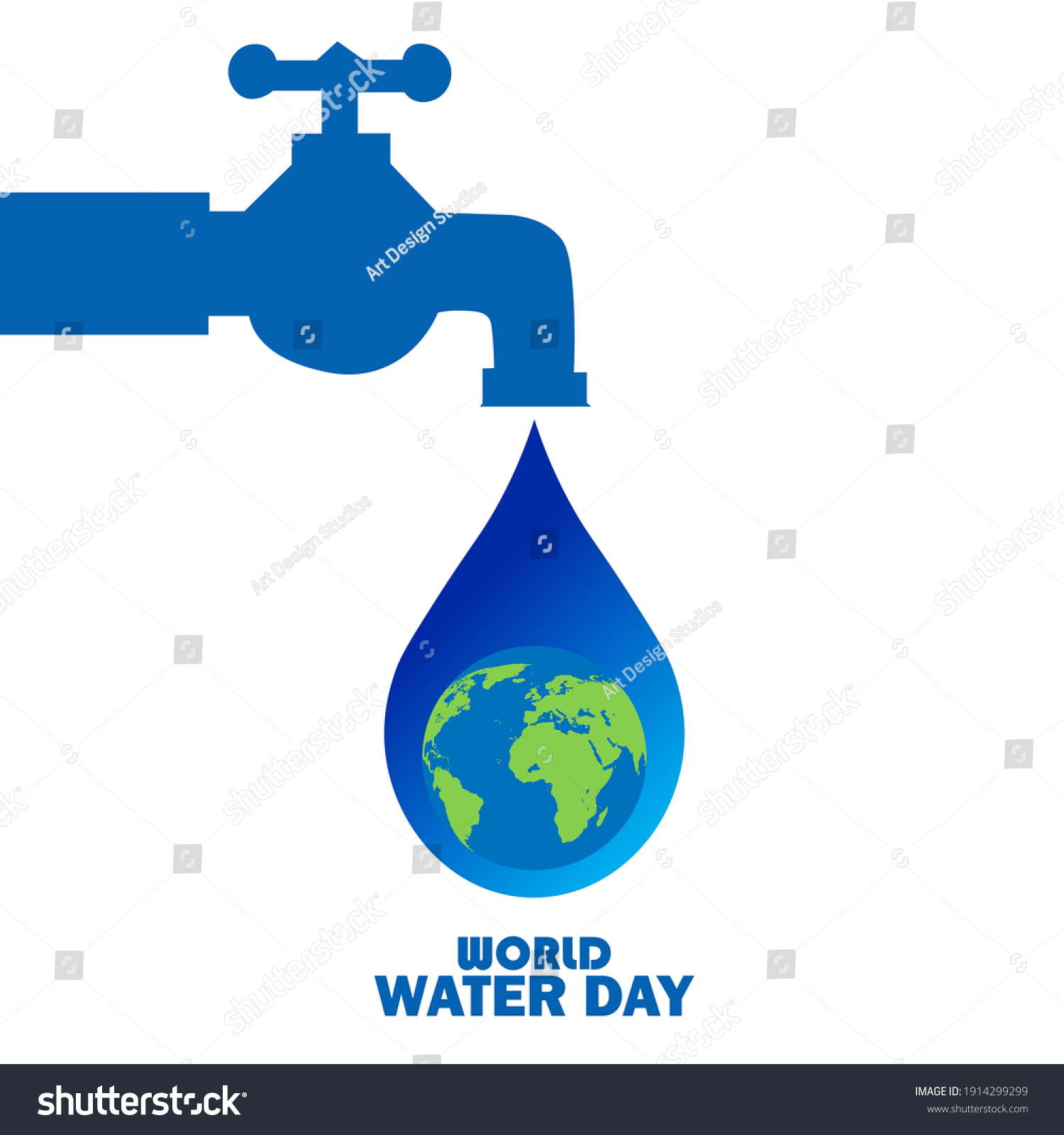 Save Water World Water Day Concept Stock Vector Royalty Free