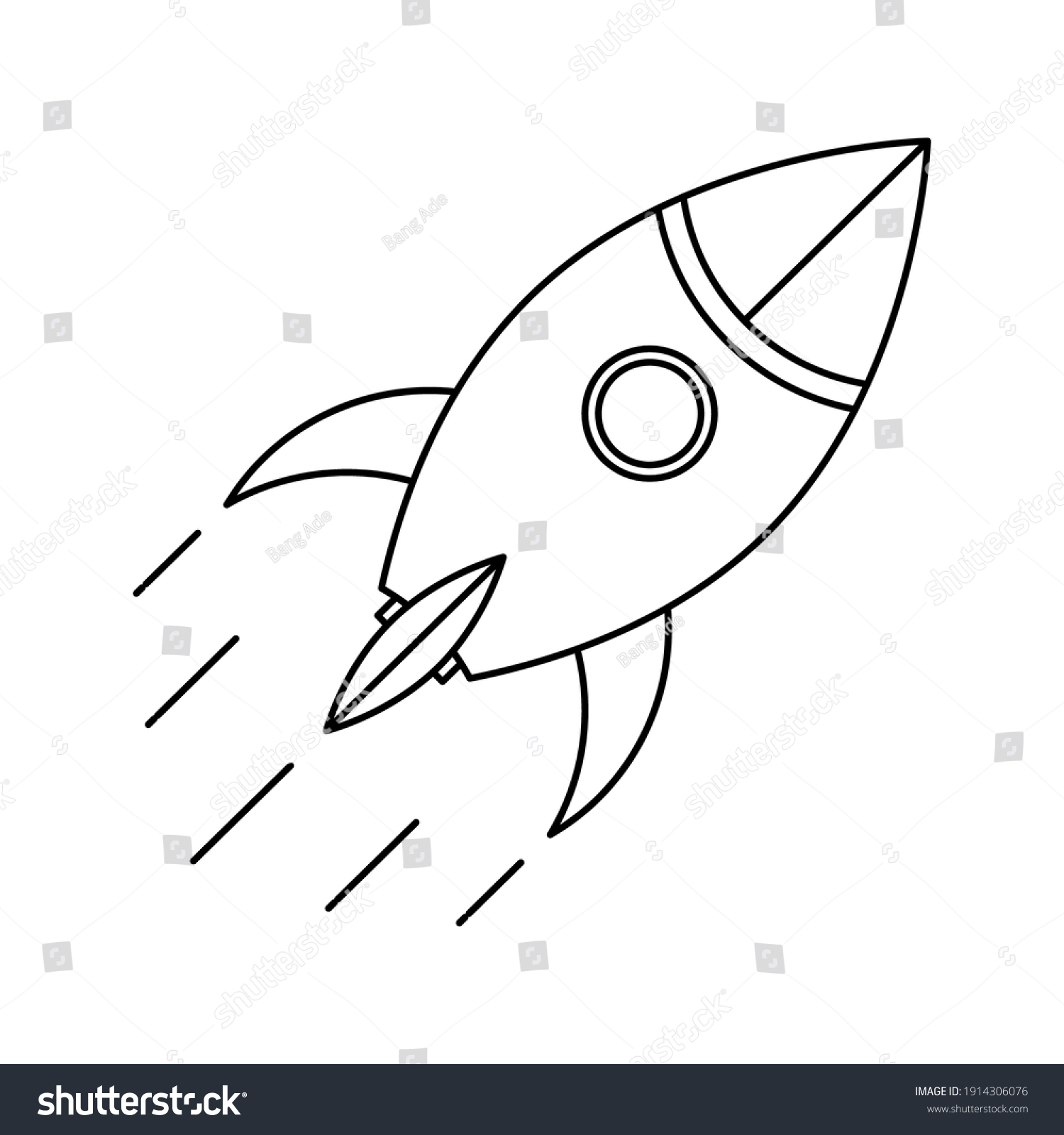 Vector Icon Rocket Flying Isolated On Stock Vector (Royalty Free ...