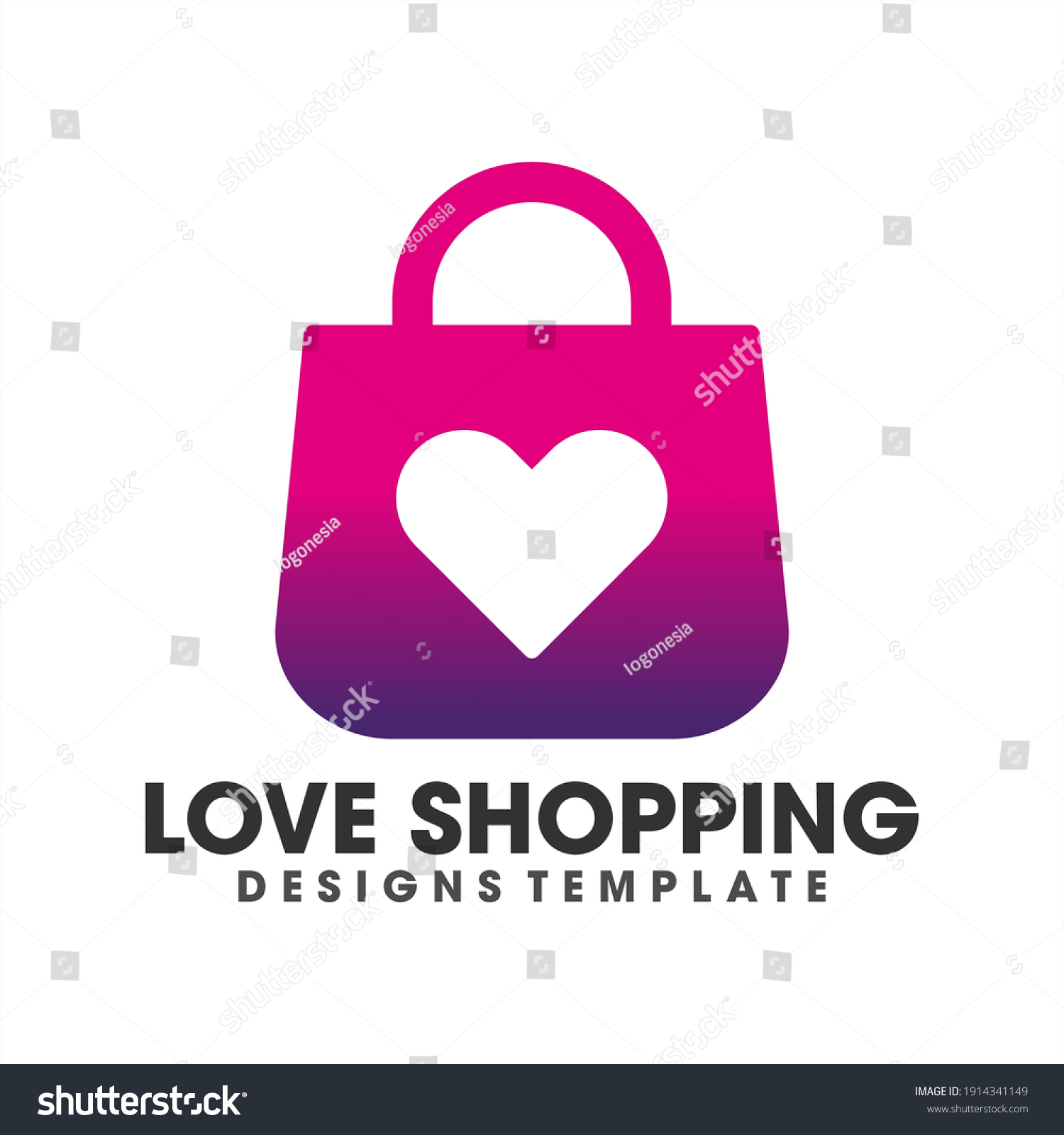 Creative Love Shopping Logo Vector Icon Stock Vector (Royalty Free ...