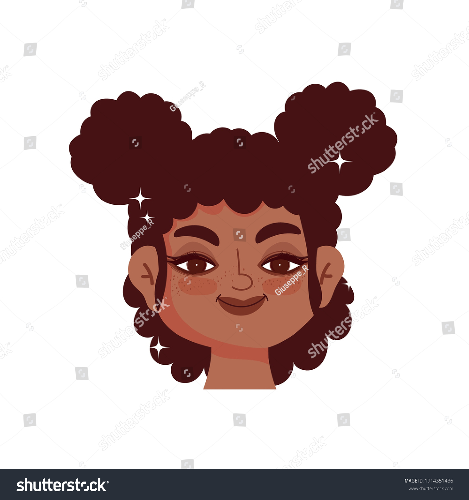 Black Girl Curly Hair Afro Female Stock Vector Royalty Free 1914351436 Shutterstock