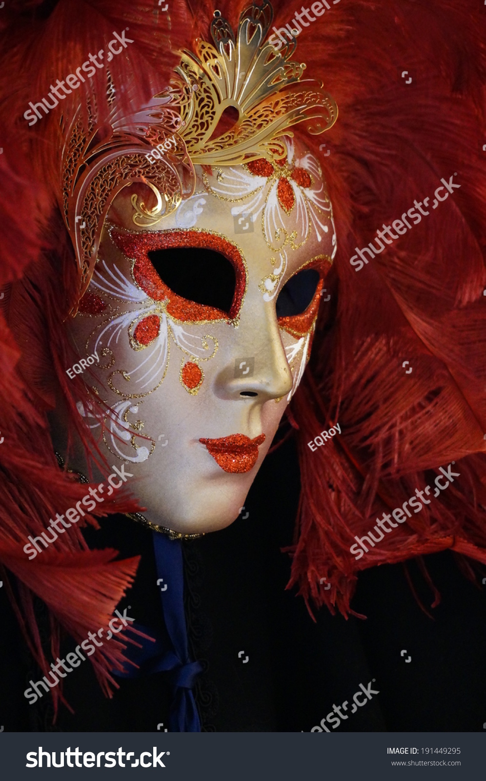 Red White Venetian Mask Stock Photo 191449295 | Shutterstock