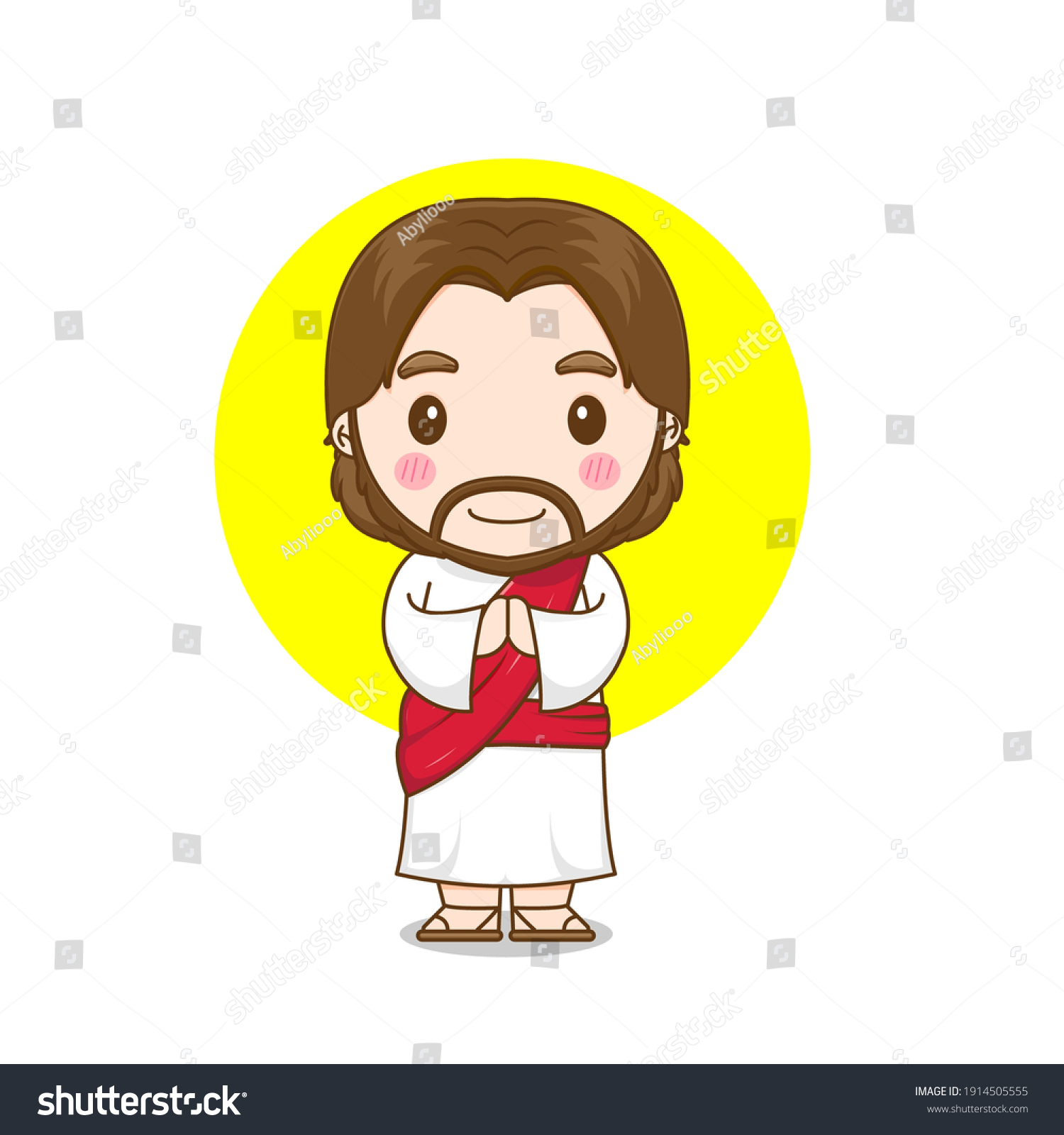 Jesus Christ Praying Vector Design Illustration Stock Vector (Royalty ...