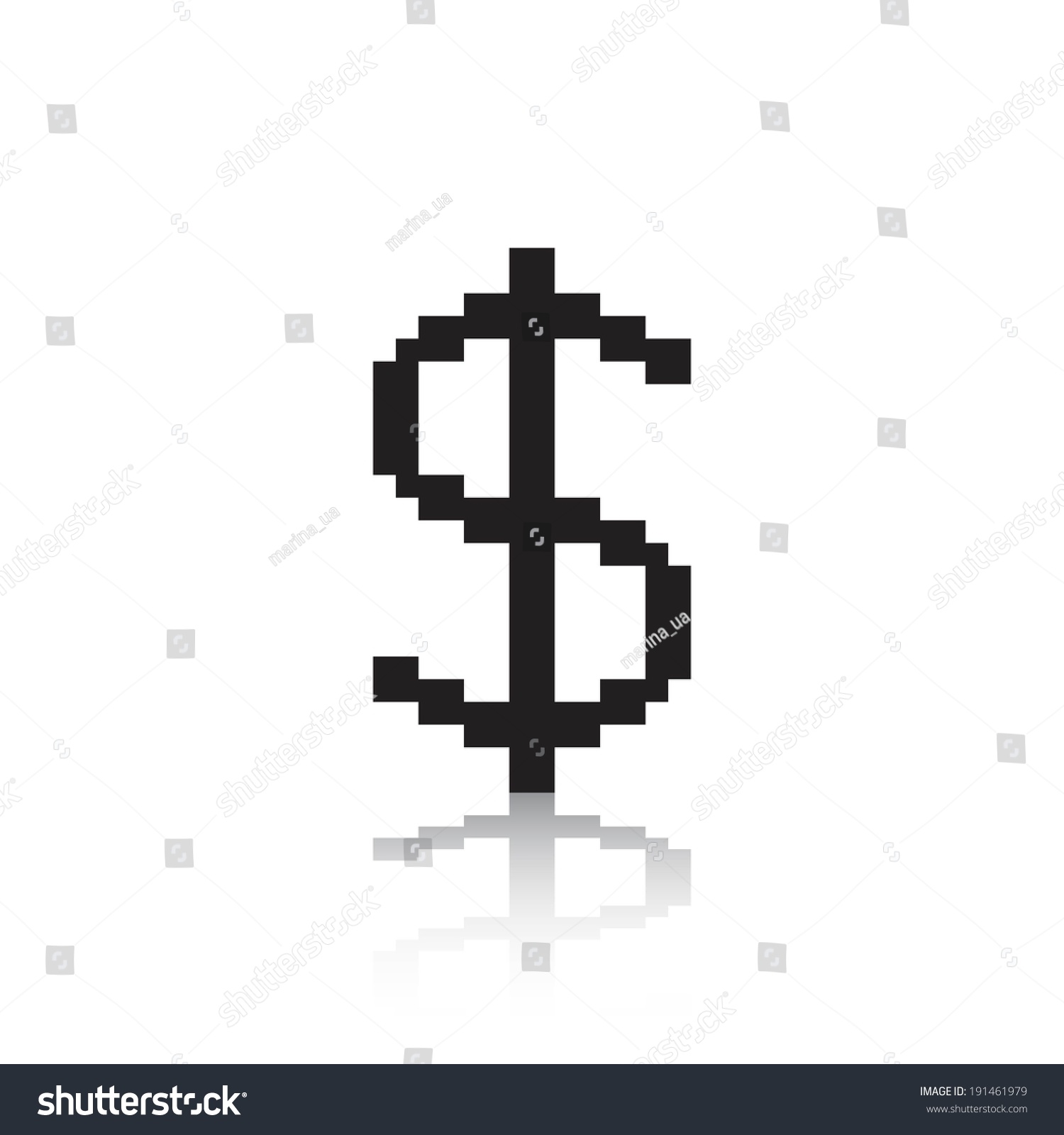 Знак доллара пиксель арт