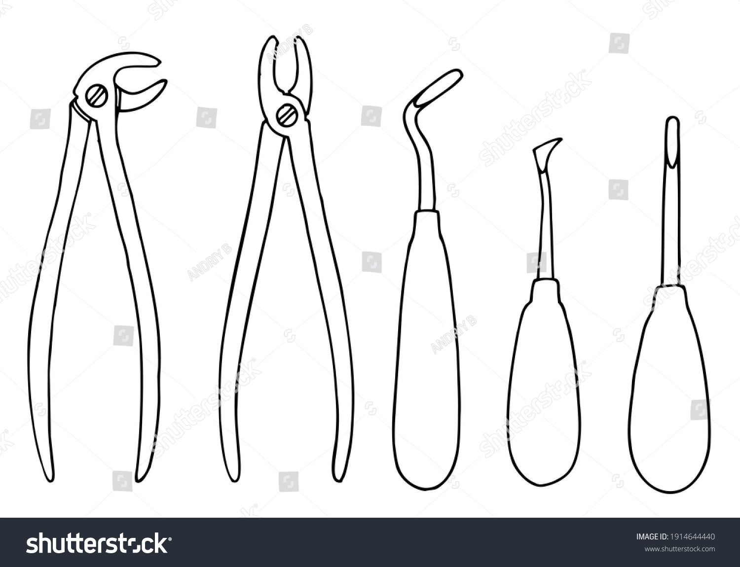 Dental Surgical Forceps Upper Lower Jaws Stock Vector (Royalty Free ...