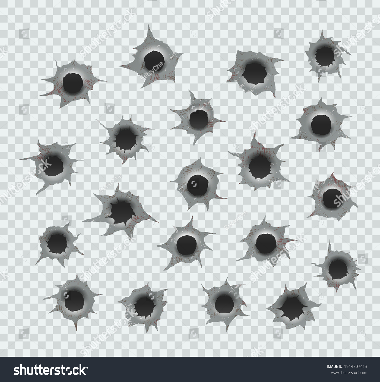 Set Bullet Holes Different Damaged Element Stock Vector (Royalty Free ...