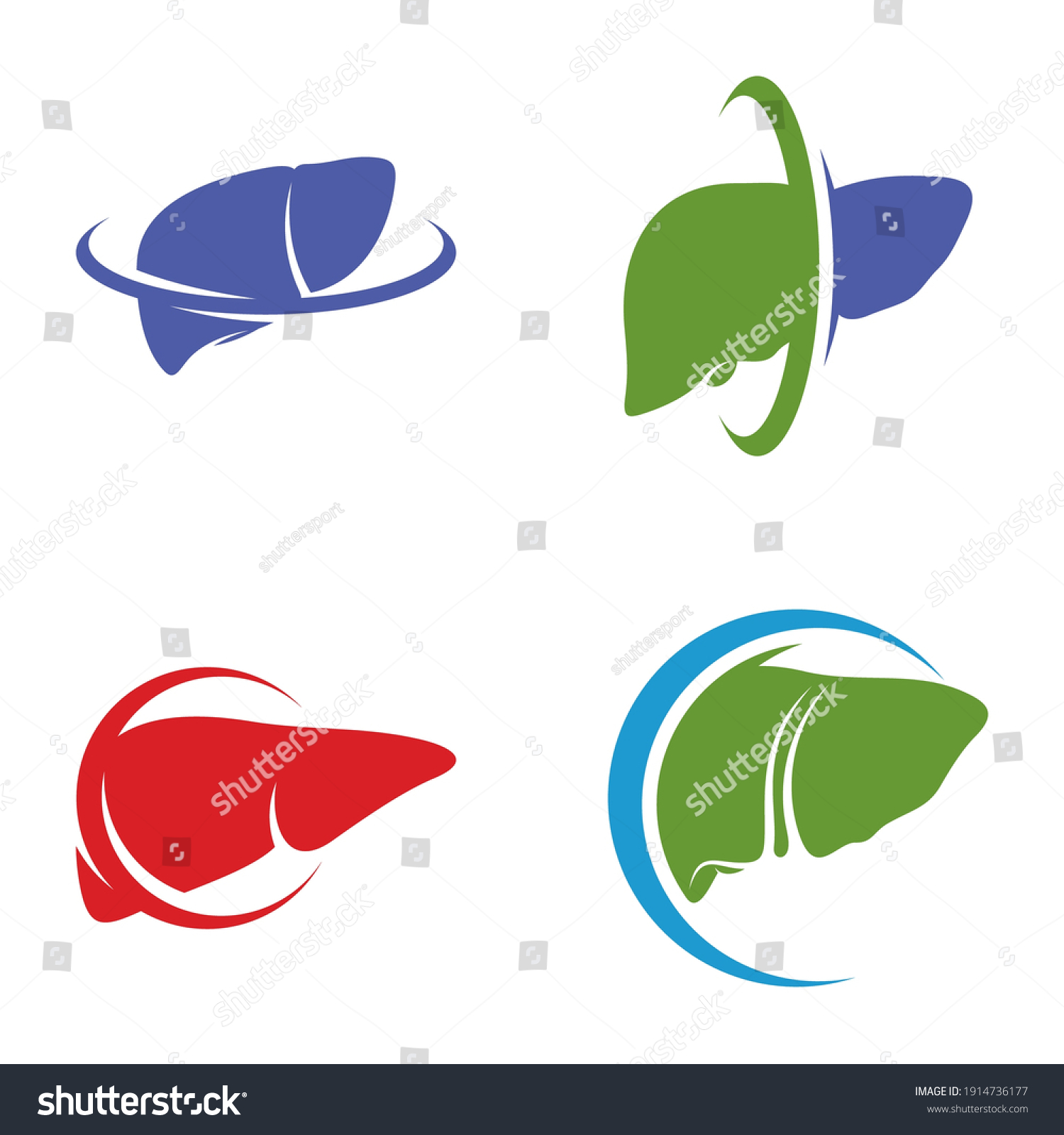 Set Liver Logo Vector Template Creative Stock Vector (royalty Free 