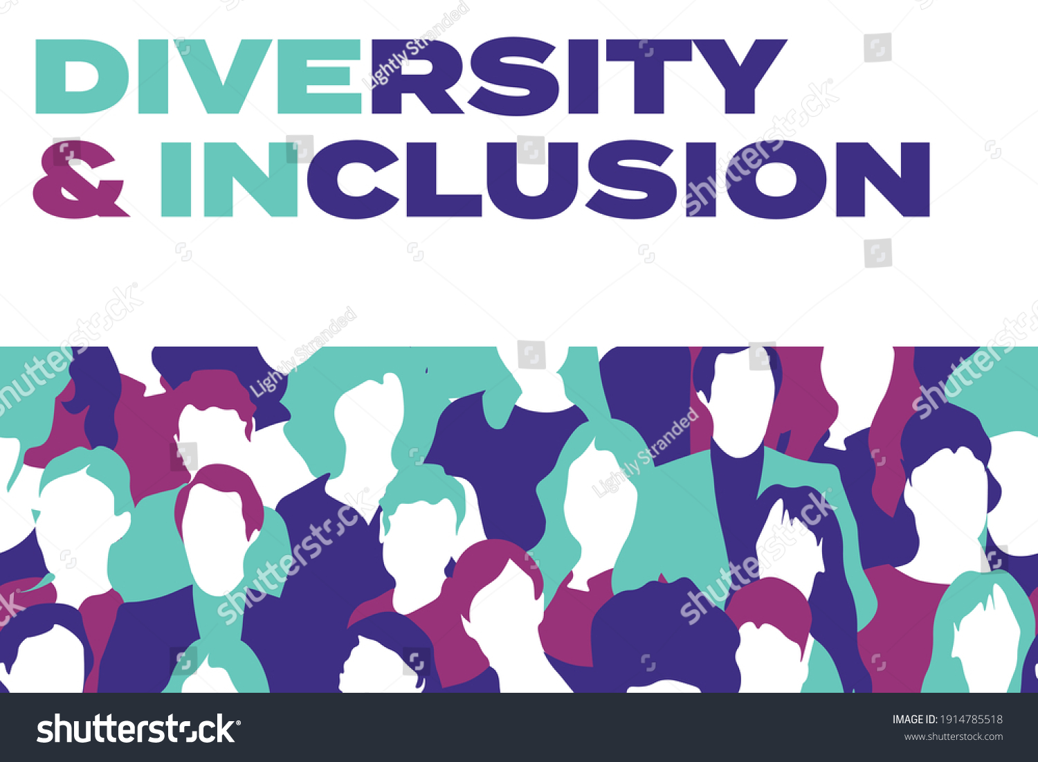 Diversity Inclusion Banner Dive United People Stock Vector Royalty