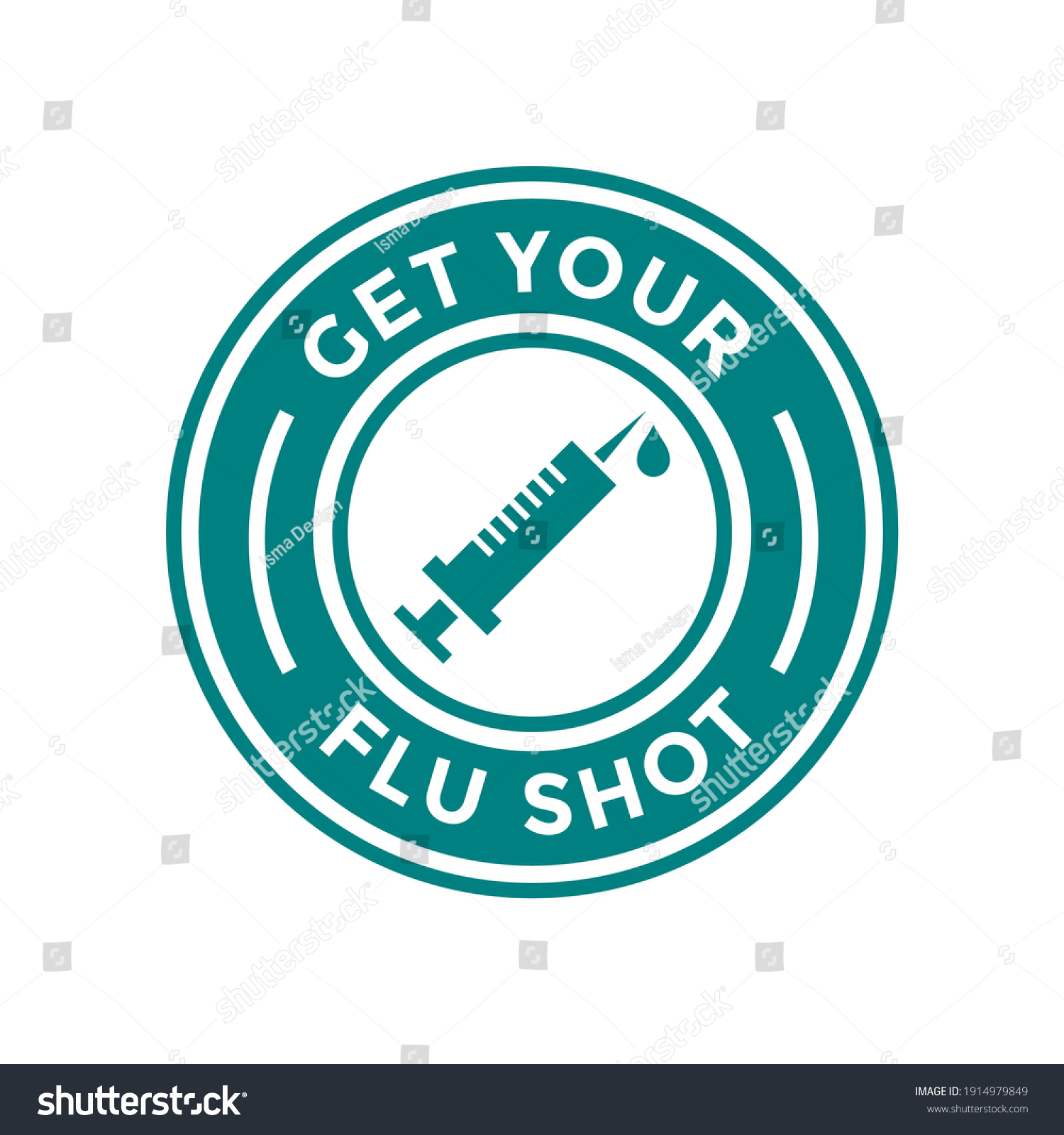 Get Your Flu Shot Vector Badge Stock Vector (Royalty Free) 1914979849 ...