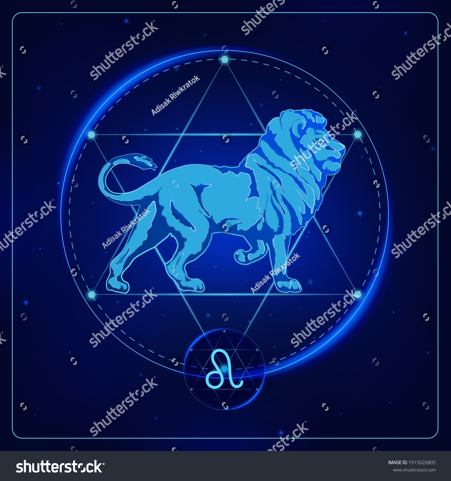 Zodiac Signs Astrology Constellations Leo Horoscope Stock Vector ...