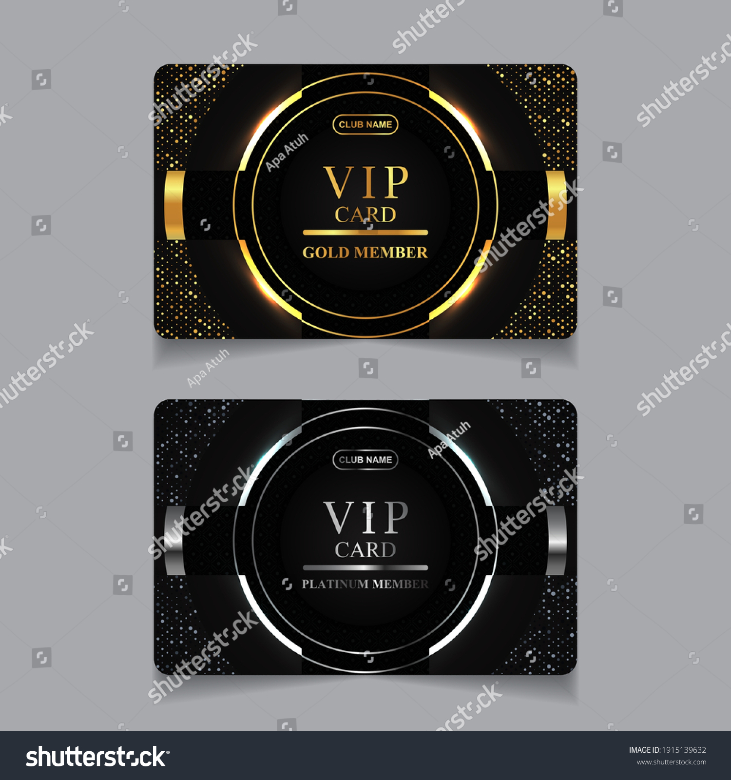 Vector Vip Golden Platinum Card Black Stock Vector (Royalty Free ...