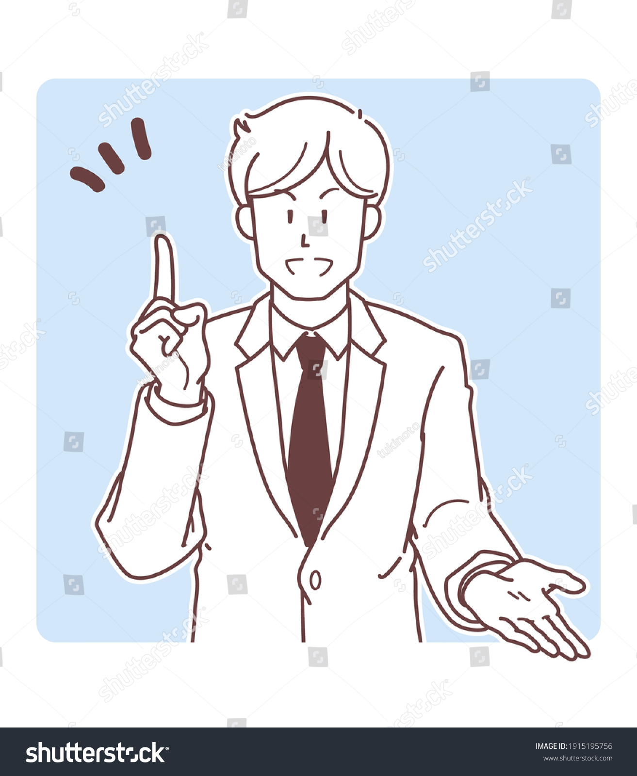 Illustration Businessman Suit Explaining Something Stock Vector ...