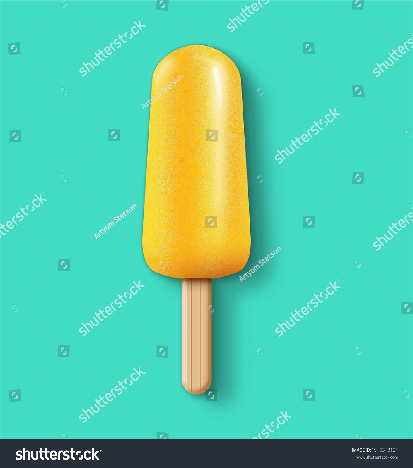 Ice Cream On Stick Color Background Stock Illustration 1915313131 ...