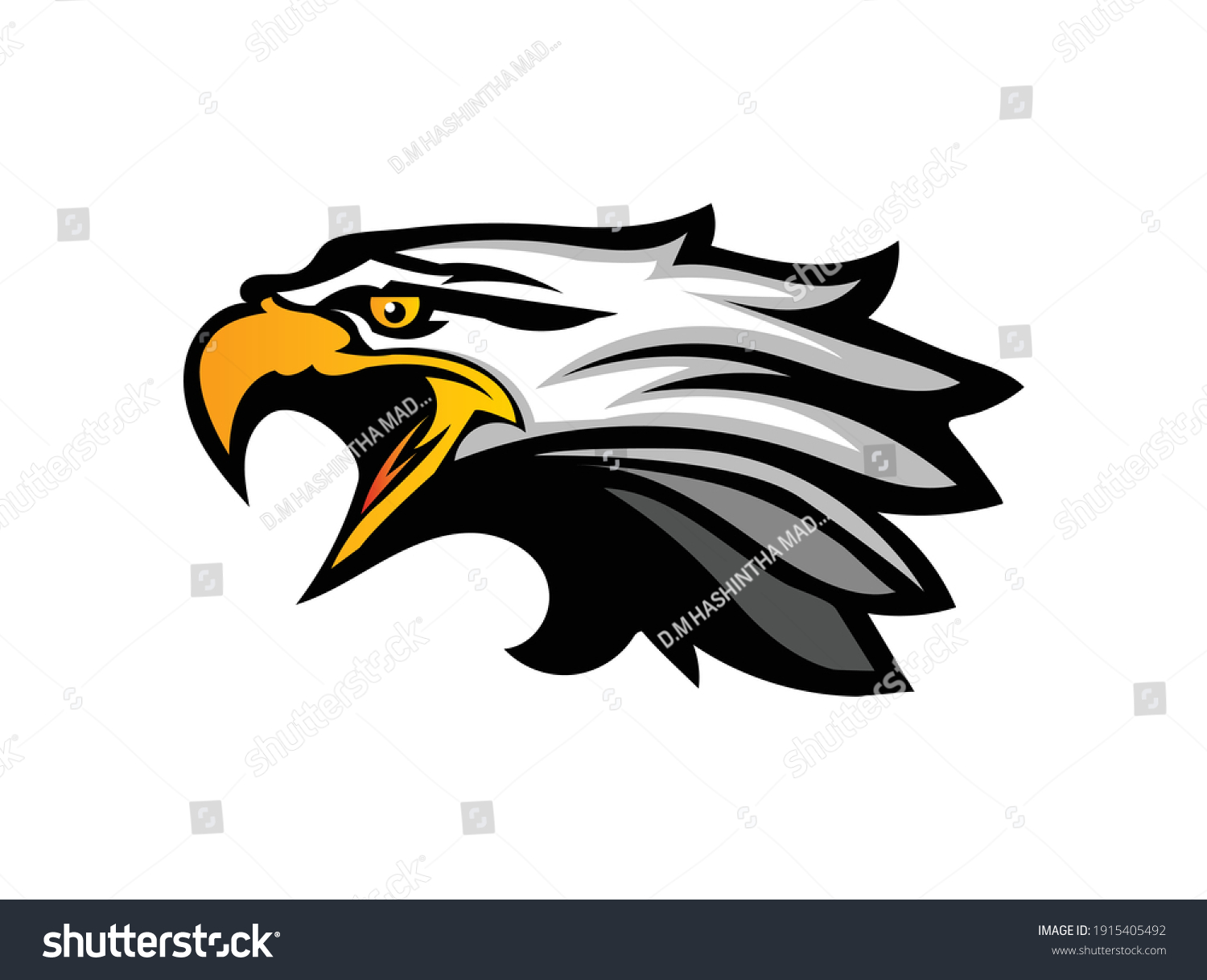 Vector Illustration Eagle Mascot Logo Stock Vector (Royalty Free ...