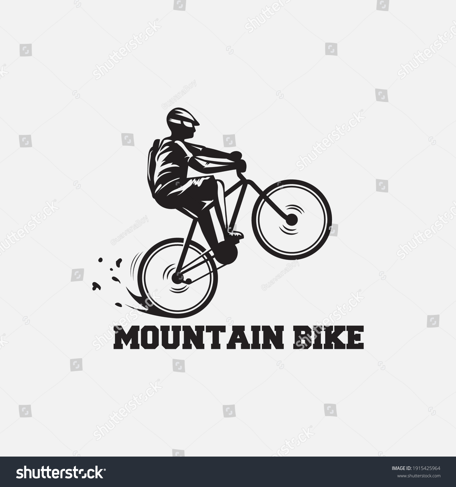 Retro Simple Mountain Bike Badge Logo Stock Vector (Royalty Free ...