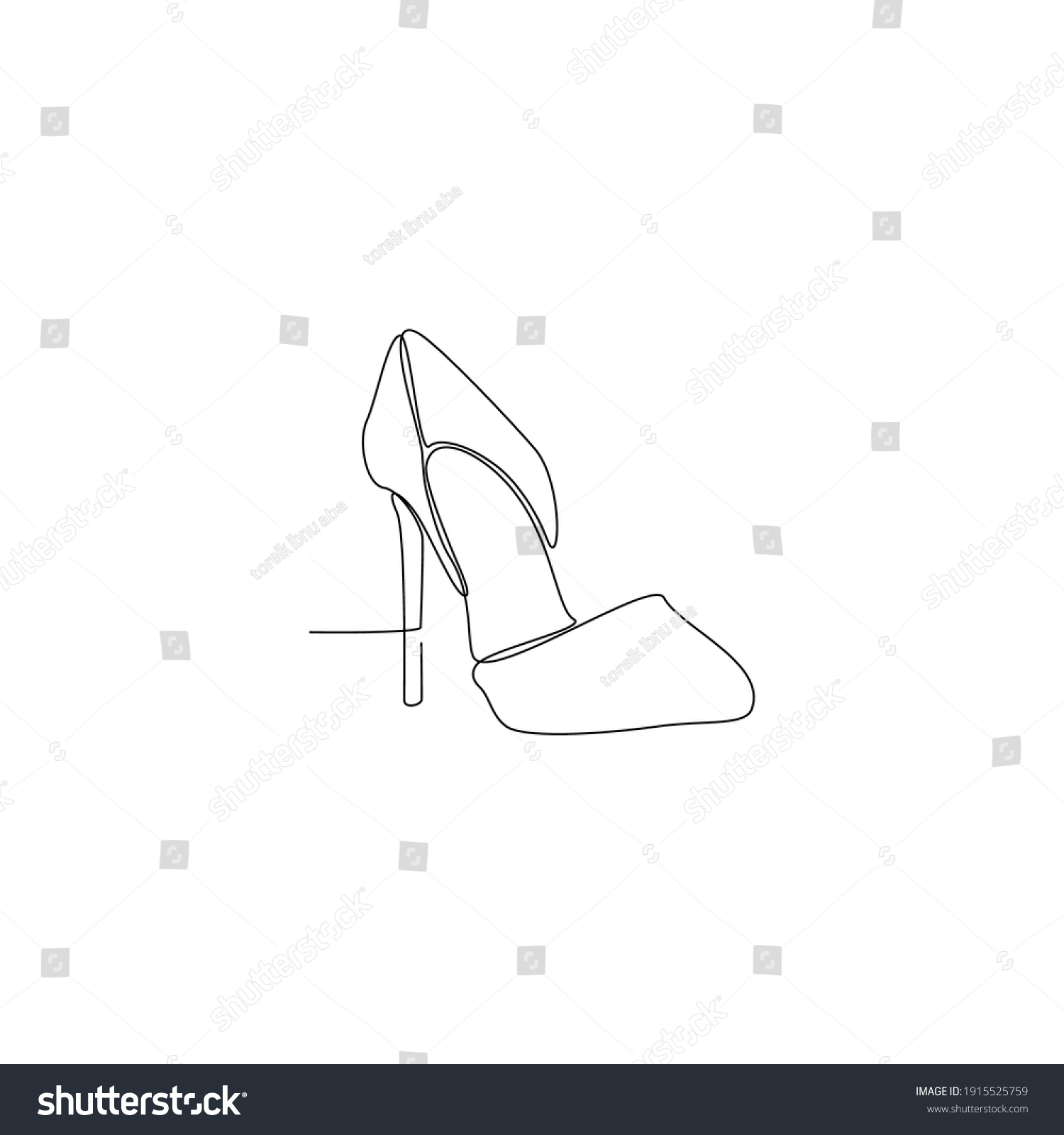 Continuous Line Drawing Ladies Shoes Vector Stock Vector (Royalty Free ...