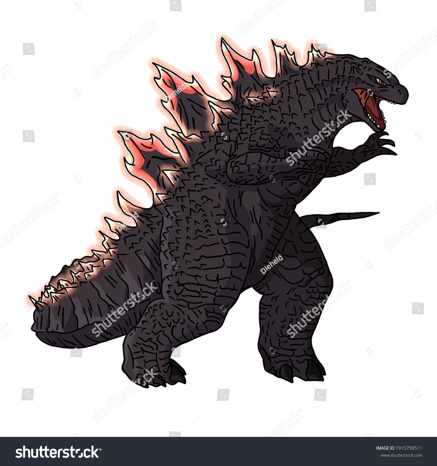 Mighty Godzilla Stock Illustration 1915758511 