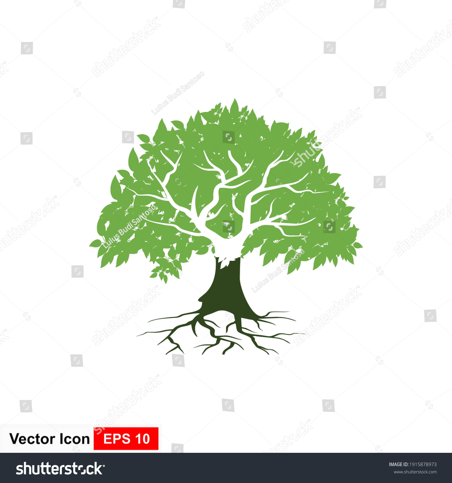 Abstract Rooted Tree Leaves Vector Illustration Stock Vector (Royalty ...