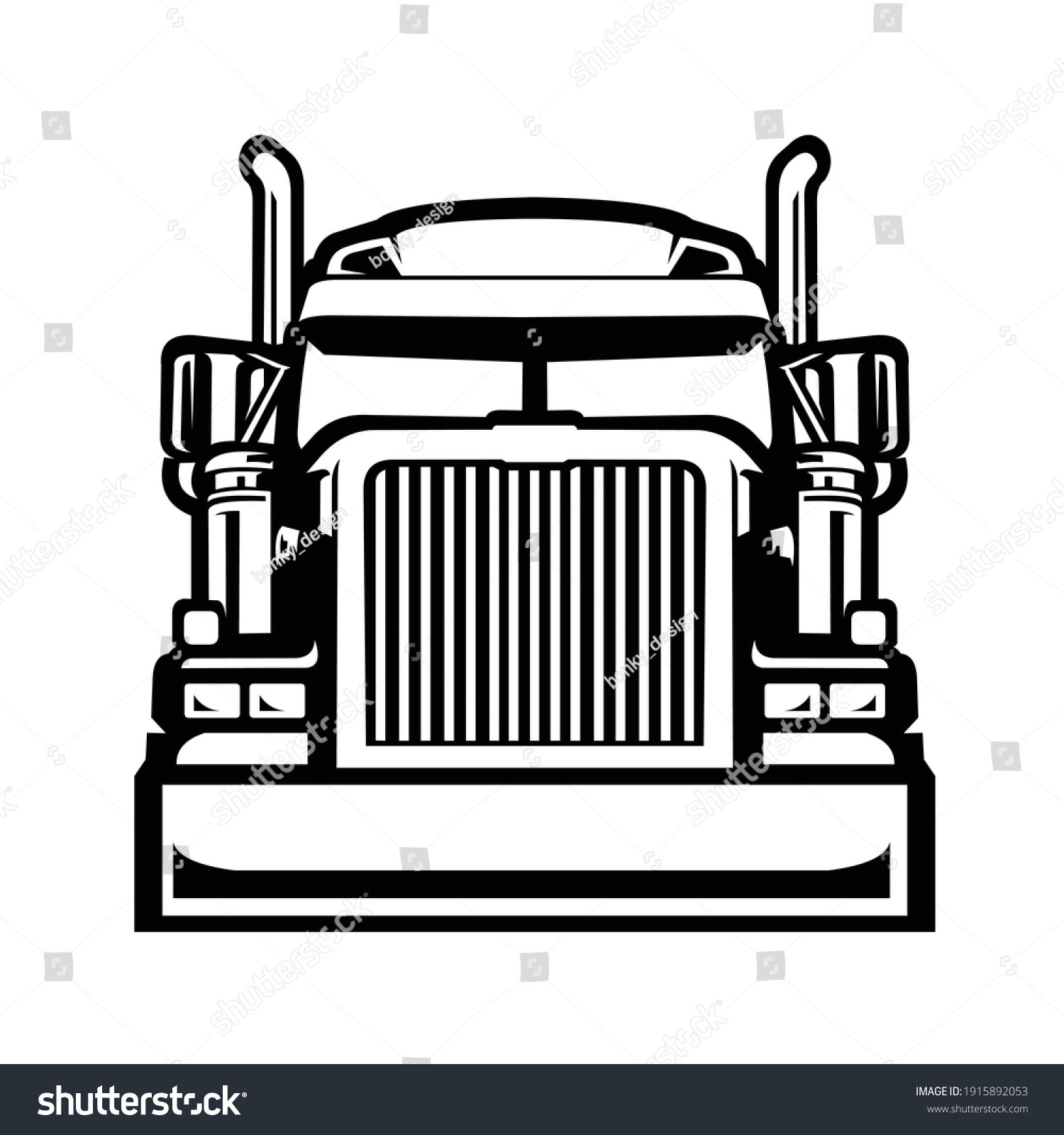 Silhouette Semi Truck 18 Wheeler Trucker Stock Vector (Royalty Free ...