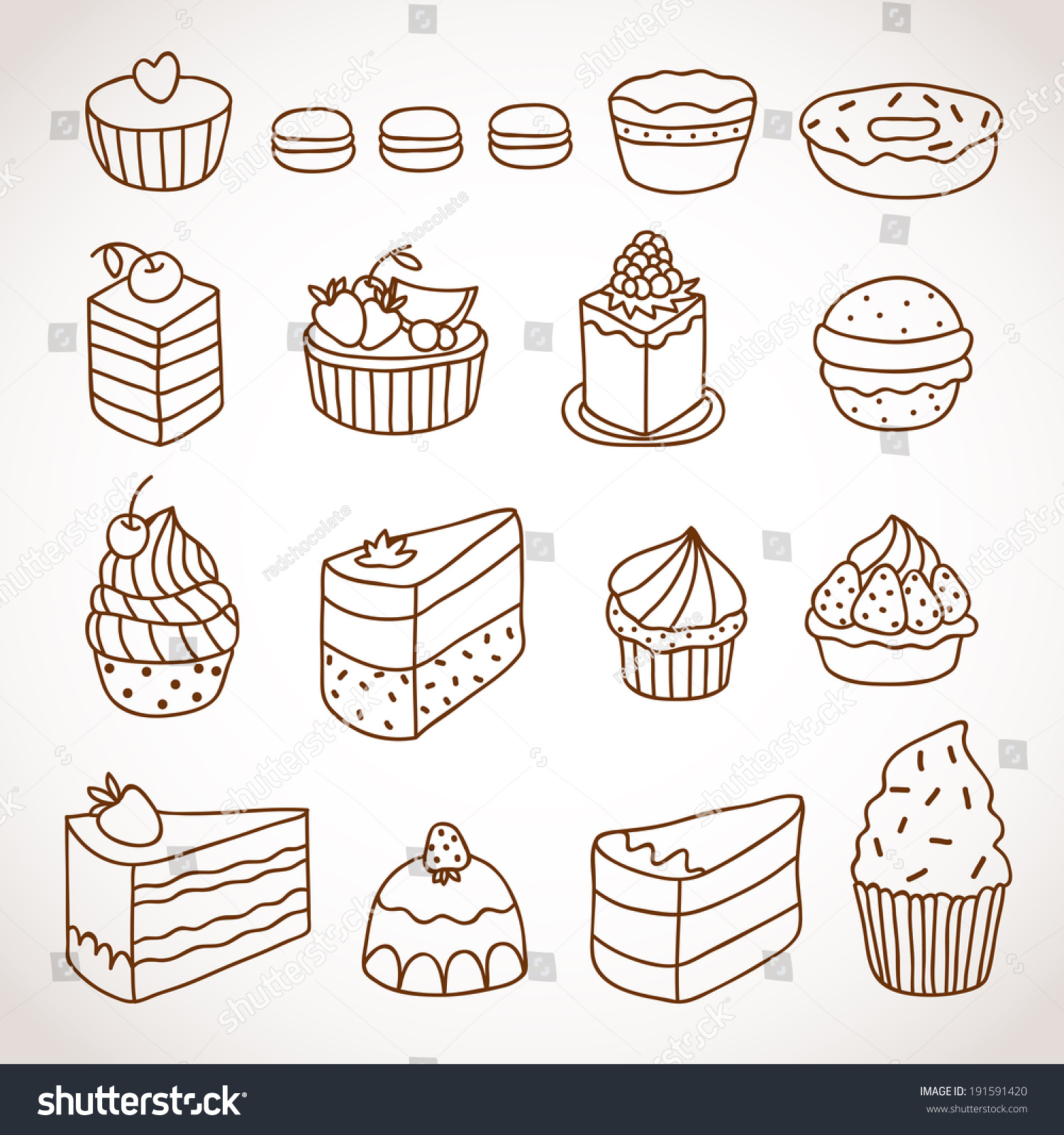 Рисование квадратных пирожных