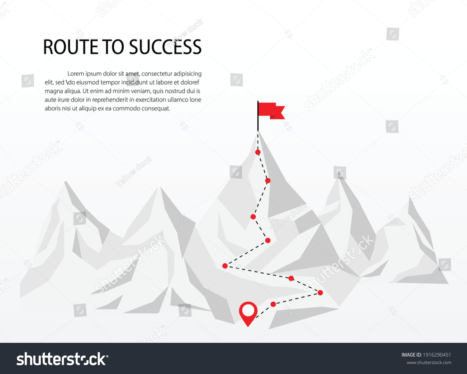 Business Route Top Mountain Road Success Stock Vector (Royalty Free ...