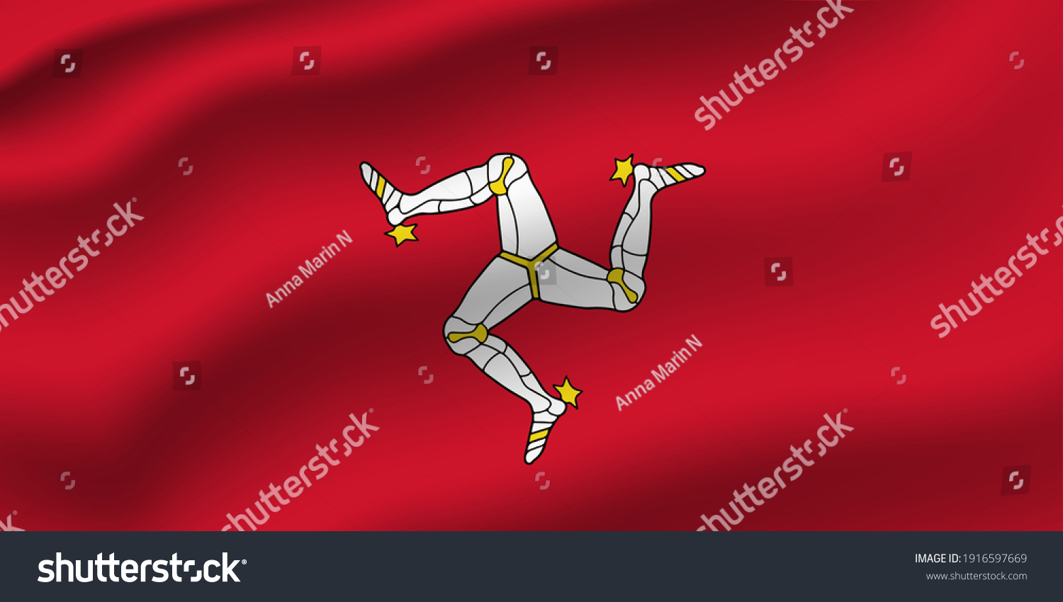 Isle Man Waving Flag Vector Editable Stock Vector (Royalty Free ...