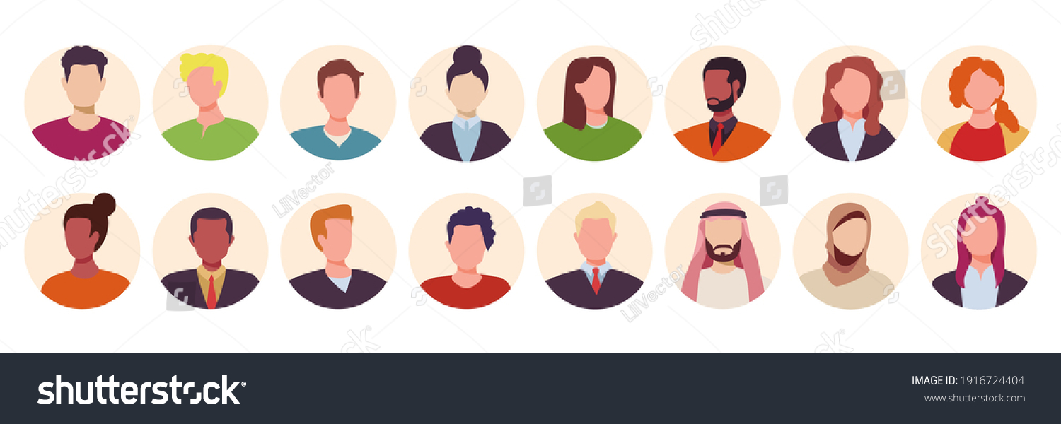 Office People Avatar Icons Multicultural Male Stock Vector (Royalty ...