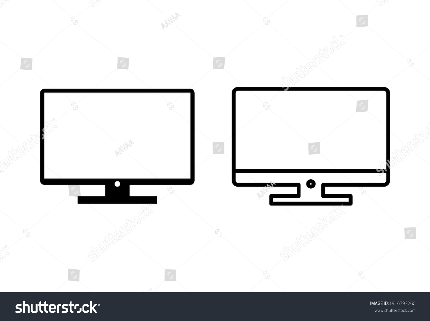 Computer Icon Set Computer Monitor Icon Stock Vector (Royalty Free ...