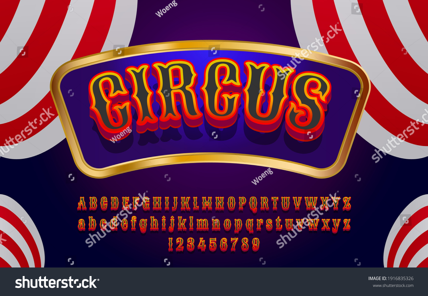 Circus Festival Event Text Effect 3d Stock Vector (Royalty Free ...