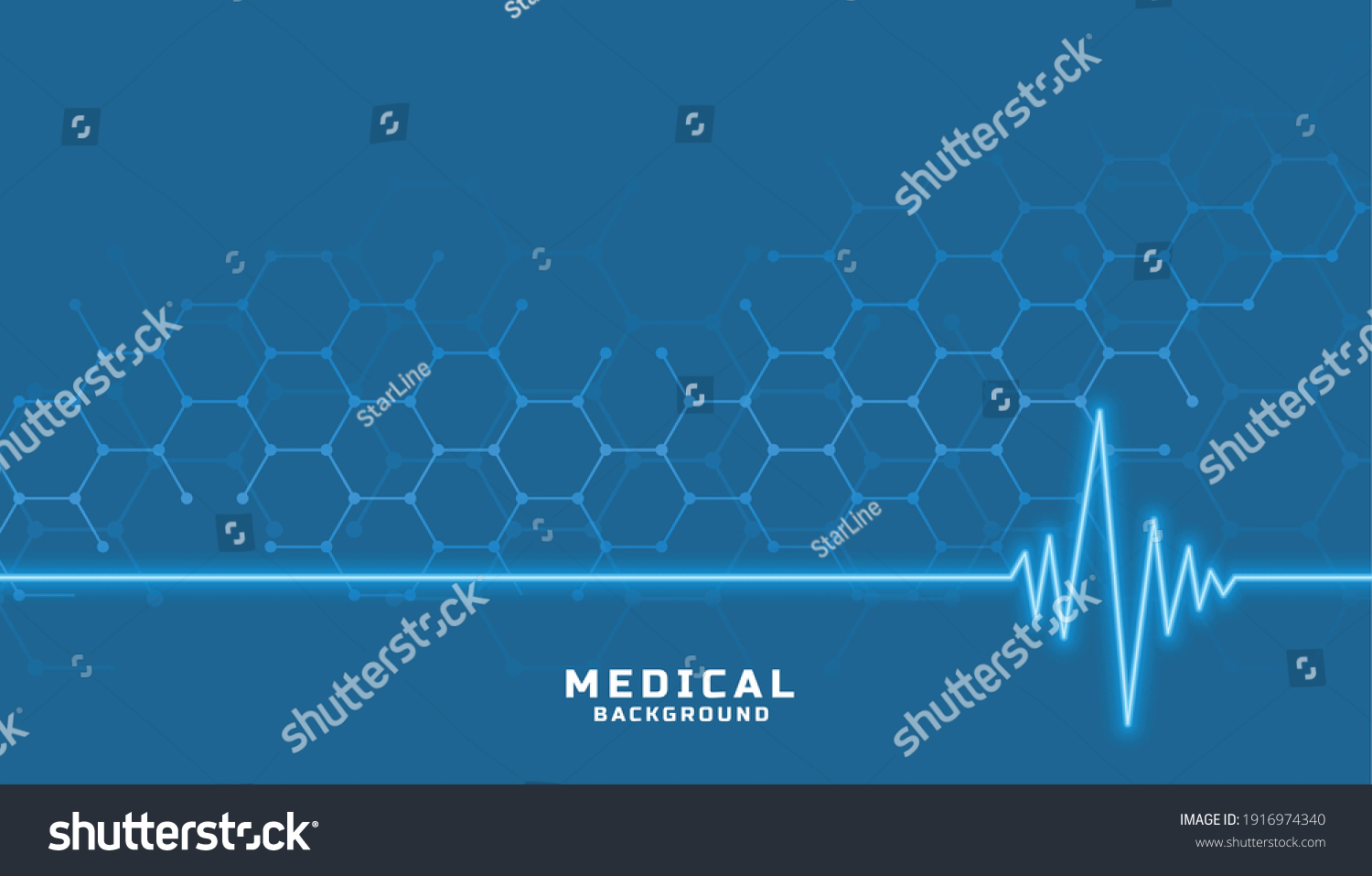 Healthcare Medical Banner Cardiograph Line Stock Vector (Royalty Free ...