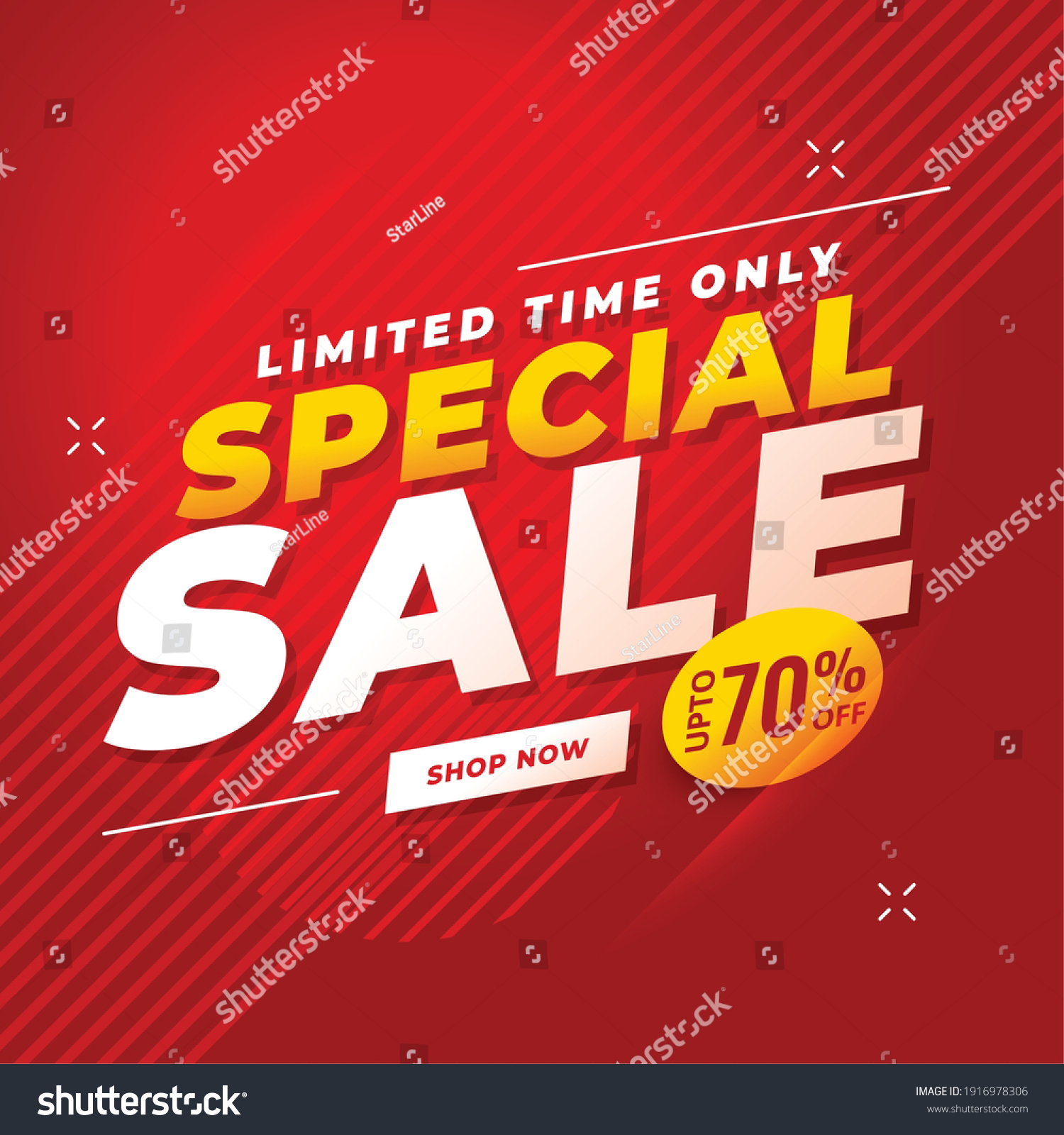 Special Sale Red Banner Offer Details Stock Vector (Royalty Free ...