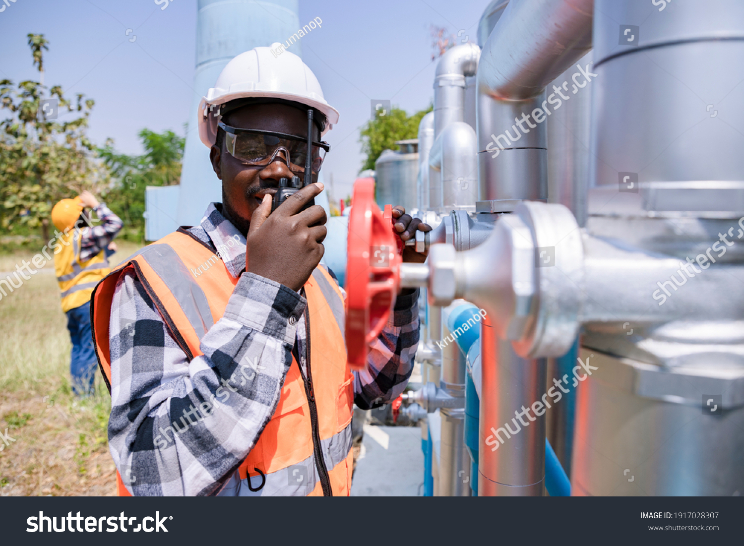 Africa American Worker Assistant Wearing Safety Stock Photo 1917028307 ...