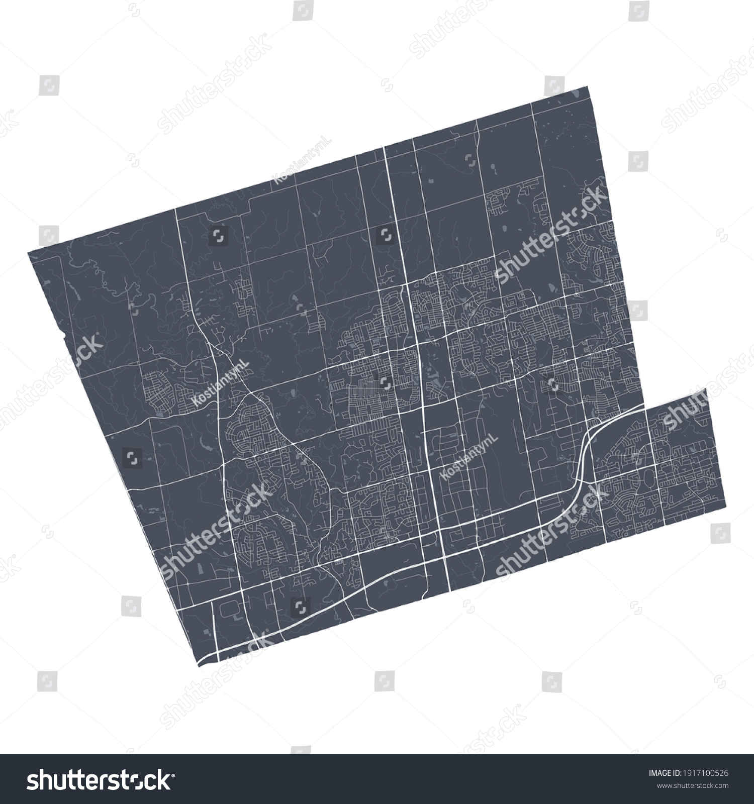 Vaughan Map Detailed Vector Map Vaughan Stock Vector (Royalty Free ...