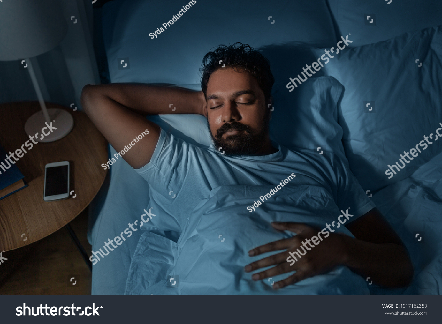 People Bedtime Rest Concept Indian Man Stock Photo 1917162350 ...