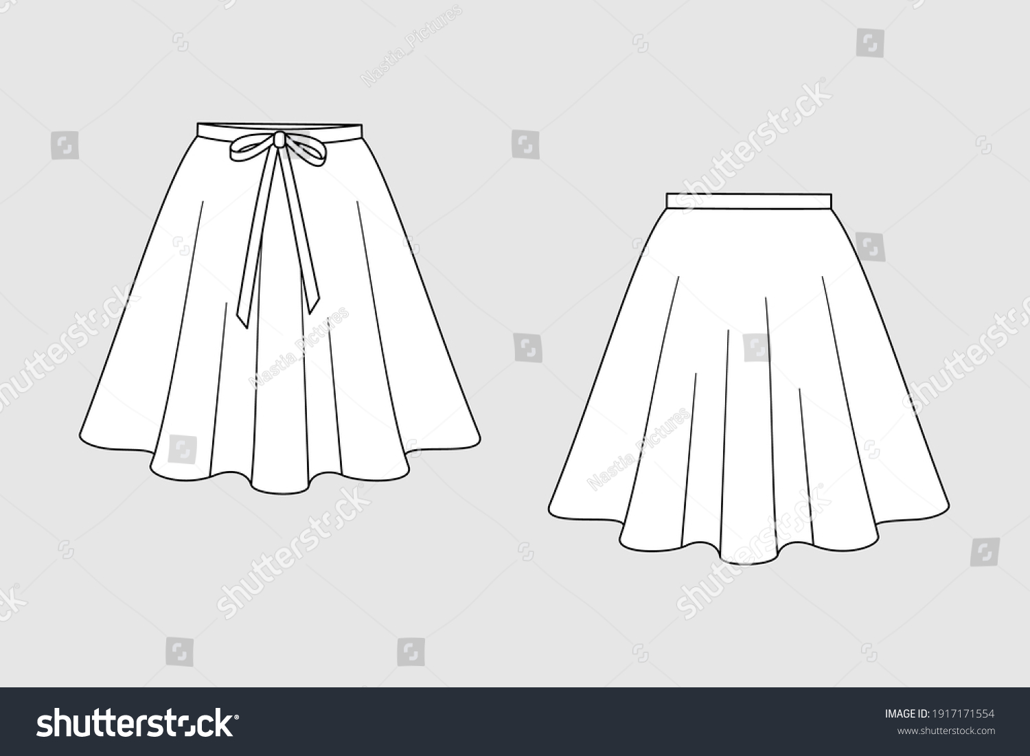 Female Skirt Vector Template Isolated On Stock Vector (Royalty Free ...