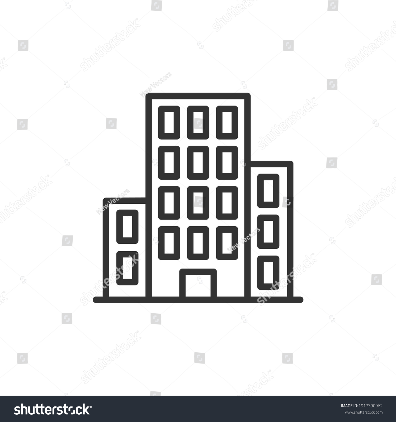 Office Icon Business Building Outline Vector Stock Vector (Royalty Free ...